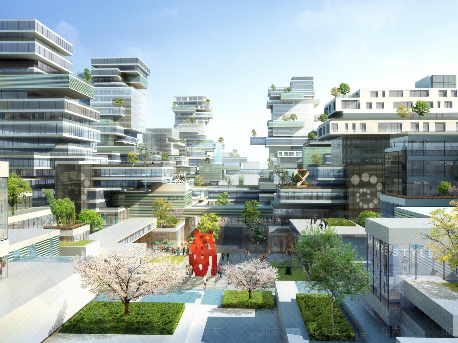 现代城市设计规划SU模型下载【ID:1110007140】