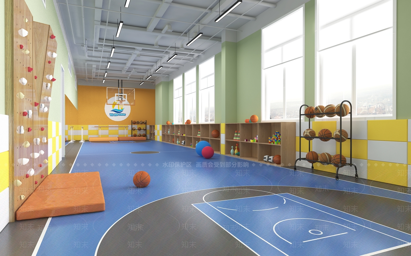 现代室内篮球场3D模型下载【ID:1109480958】