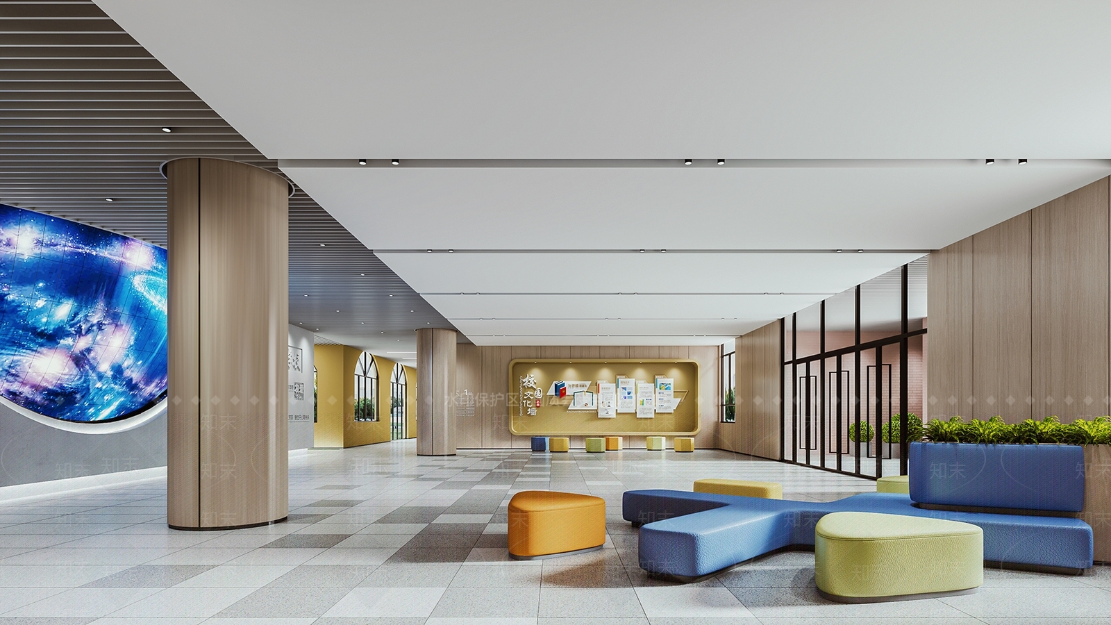 现代培训机构大厅3D模型下载【ID:1109484885】