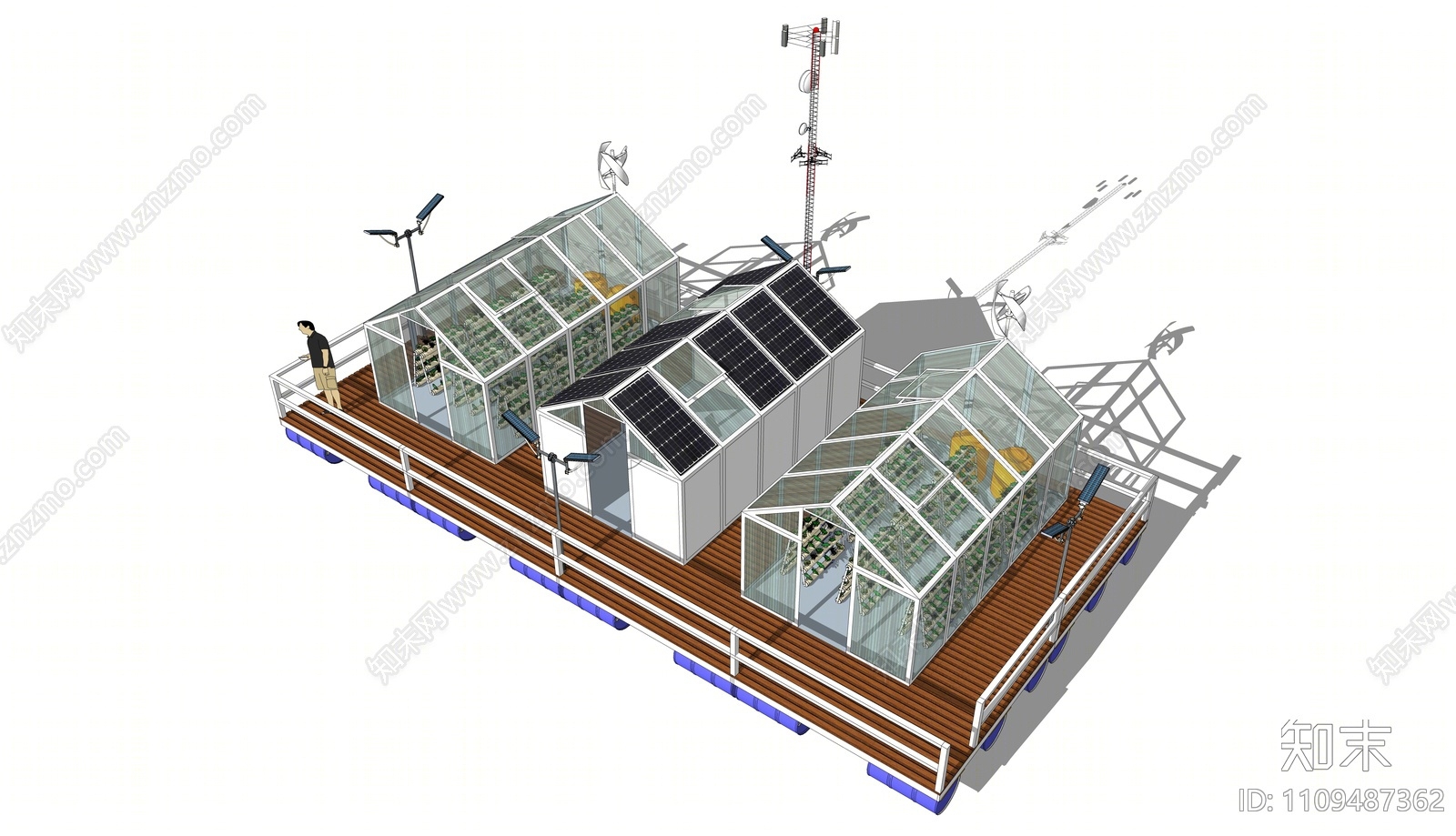 现代浮动农业建筑SU模型下载【ID:1109487362】