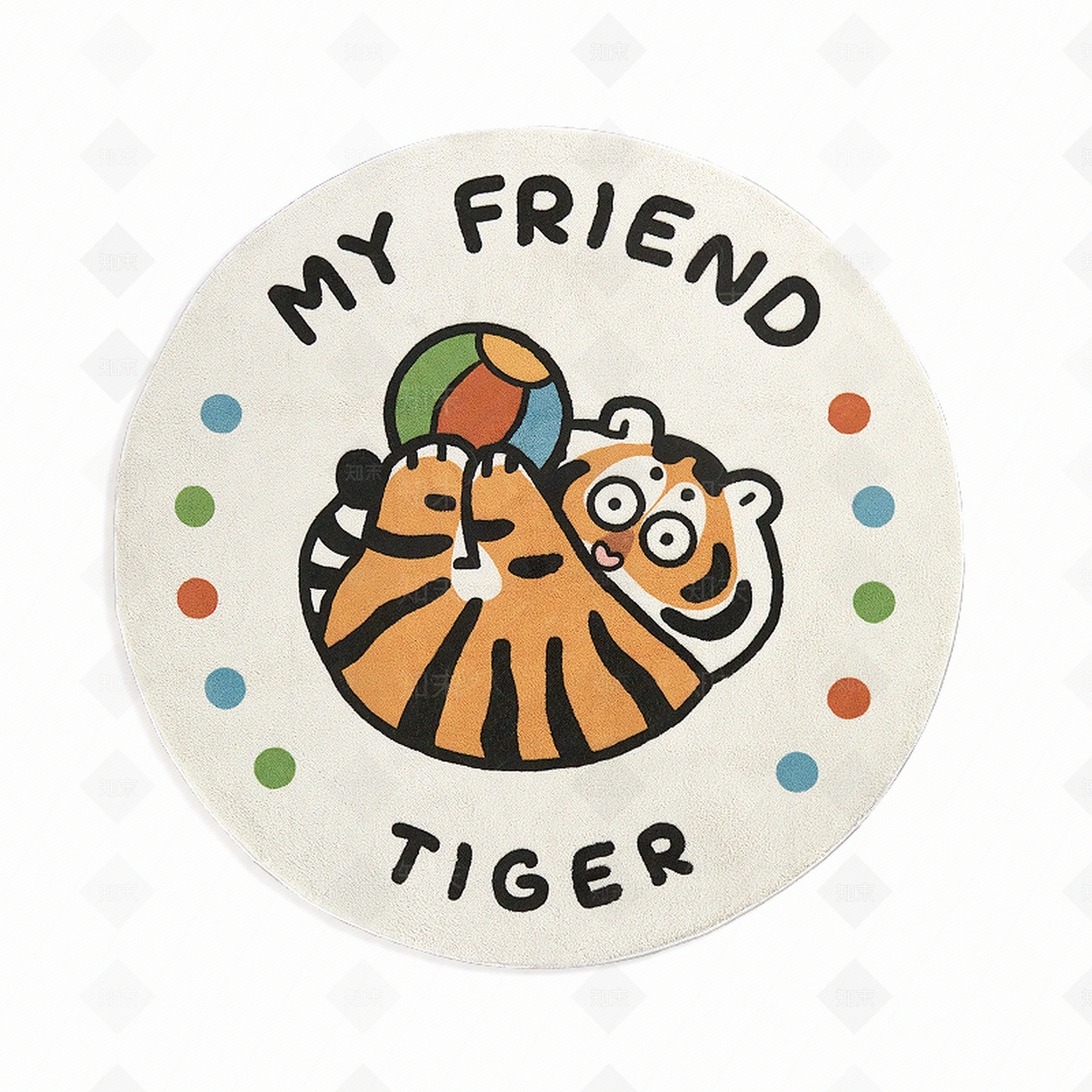 儿童圆形卡通动物地毯贴图下载【ID:1109487436】