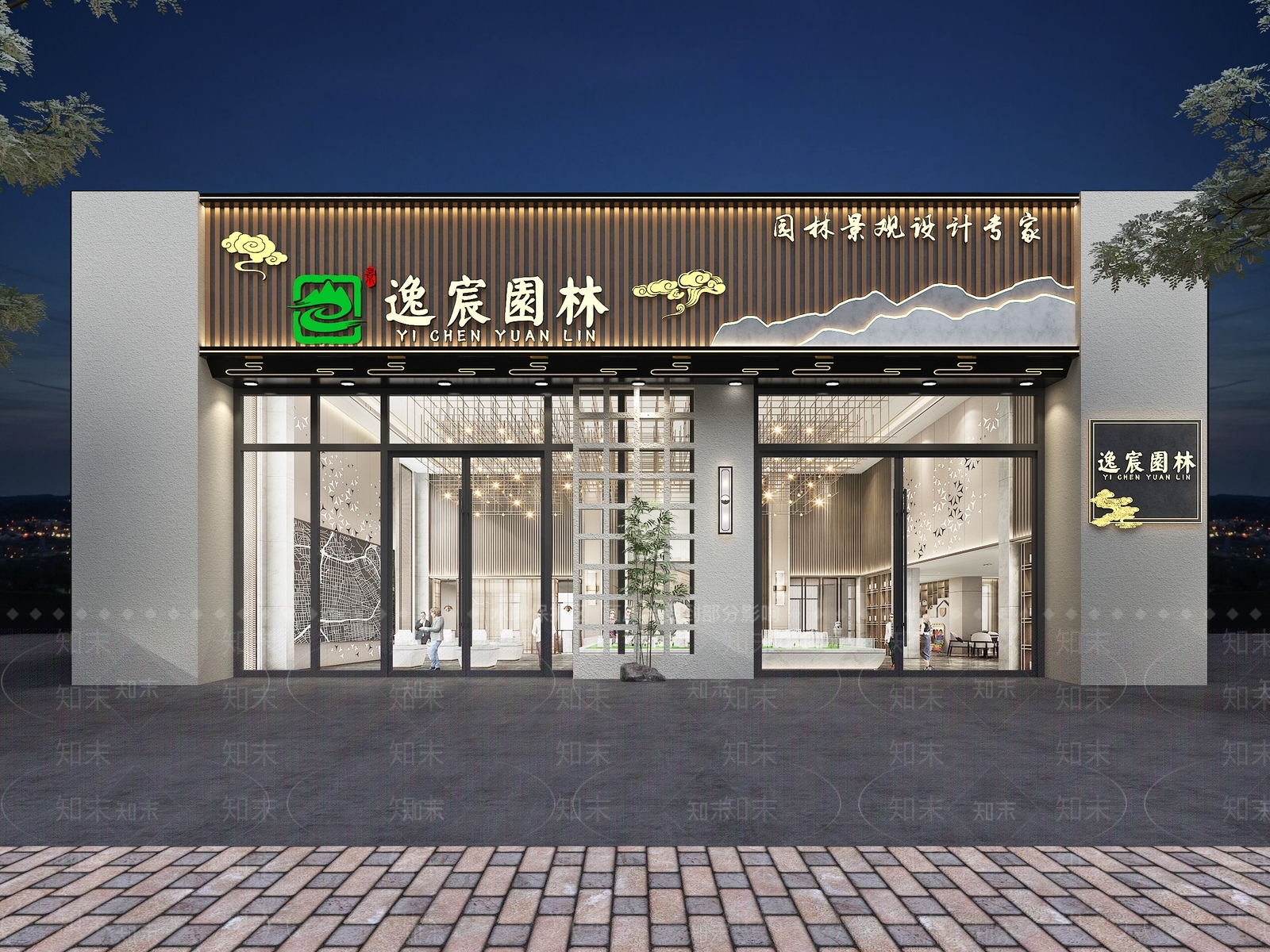 现代园林展厅门头3D模型下载【ID:1109489974】