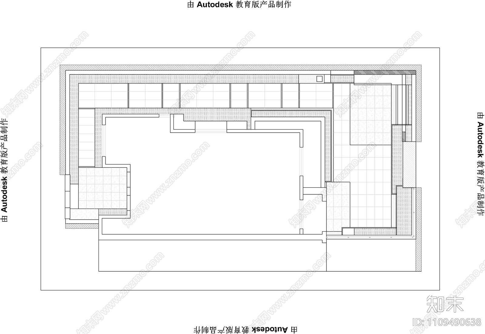 现代简约庭院cad施工图下载【ID:1109490638】