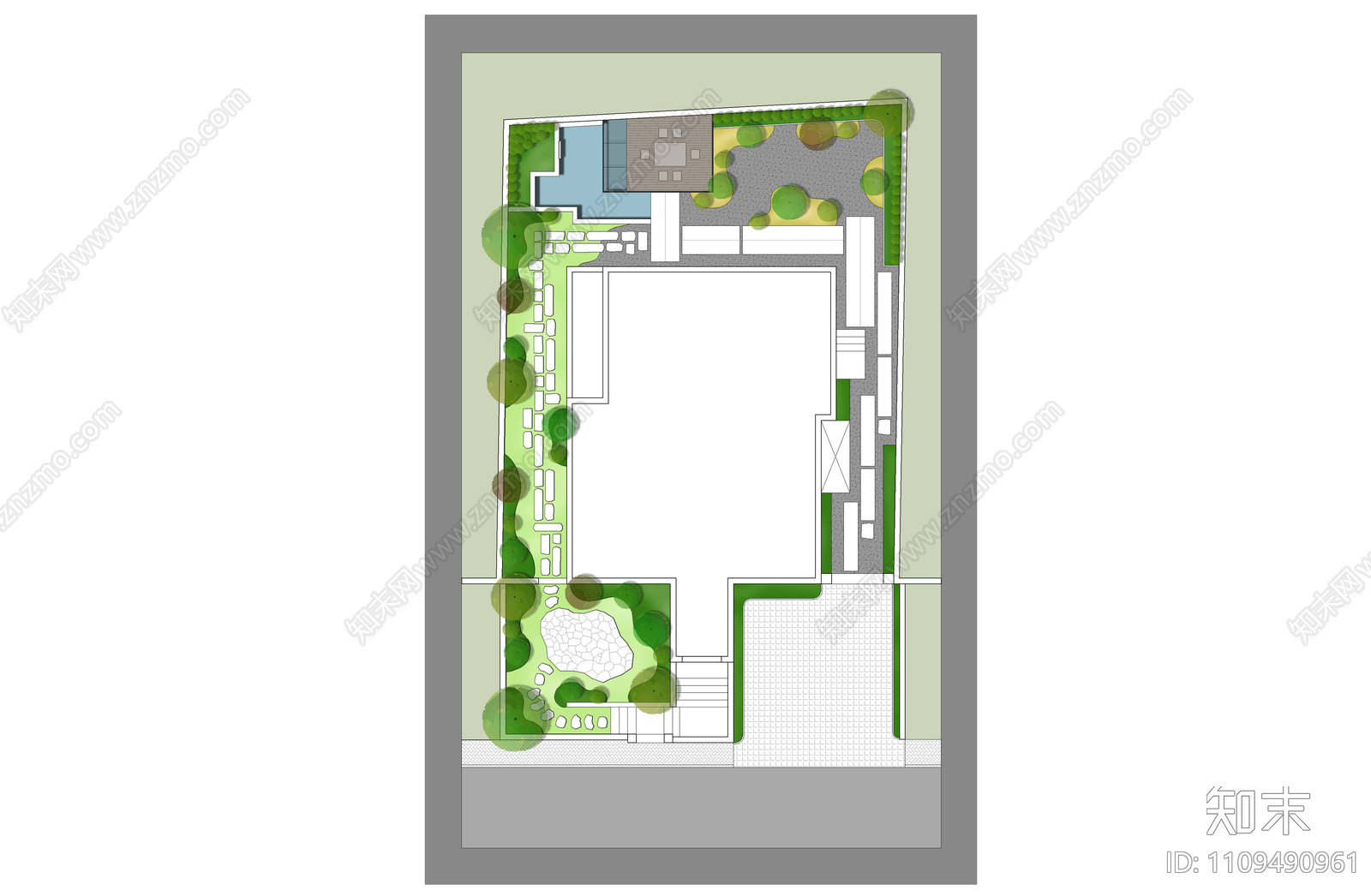 庭院景观cad施工图下载【ID:1109490961】