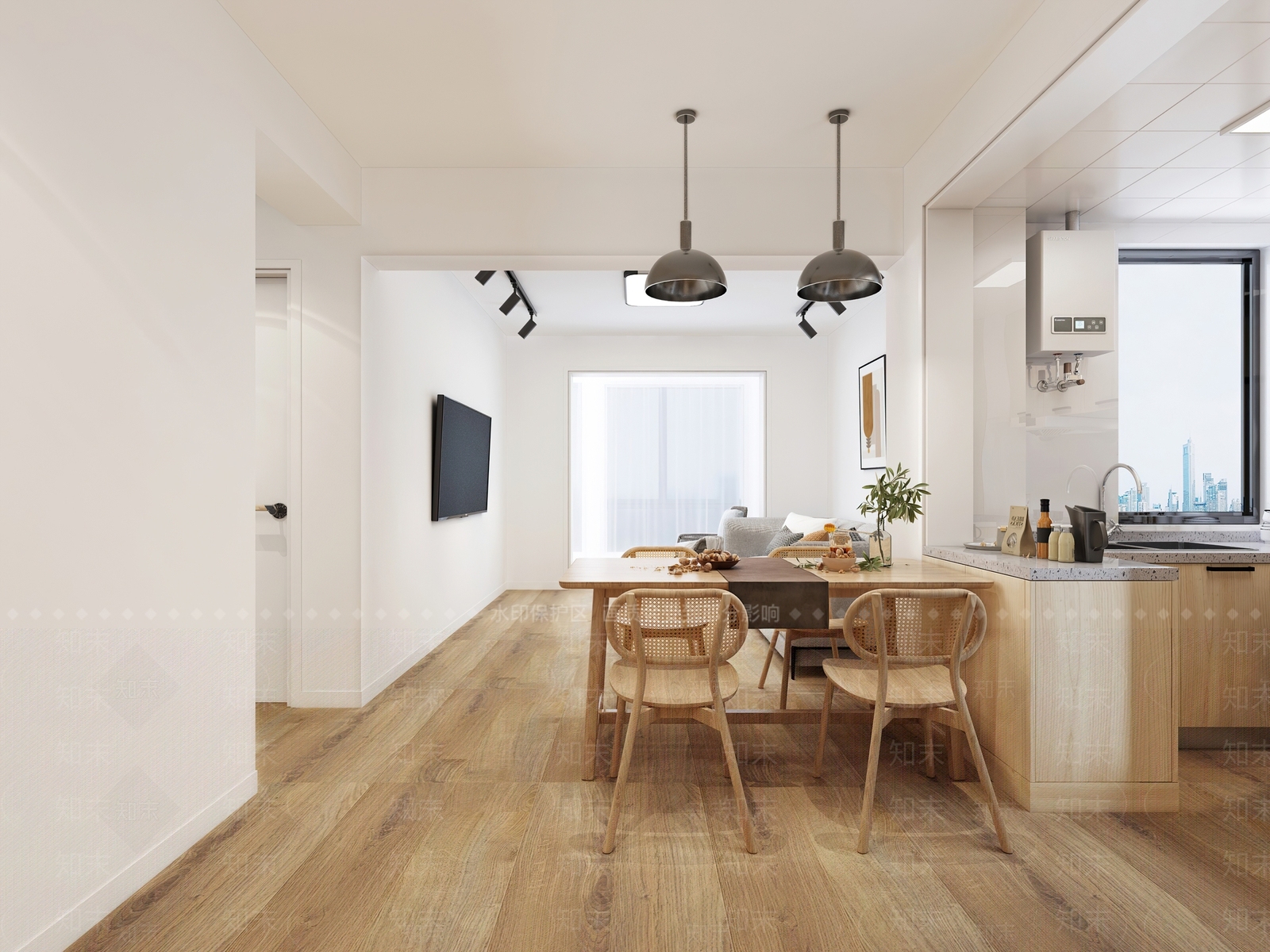 北欧单身公寓3D模型下载【ID:1109493331】