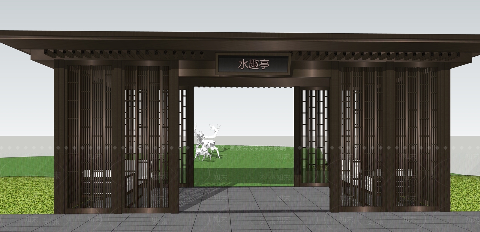 新中式亭子SU模型下载【ID:1109504158】