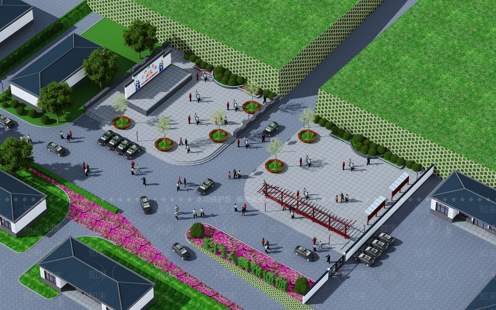 现代广场鸟瞰规划3D模型下载【ID:1109506975】