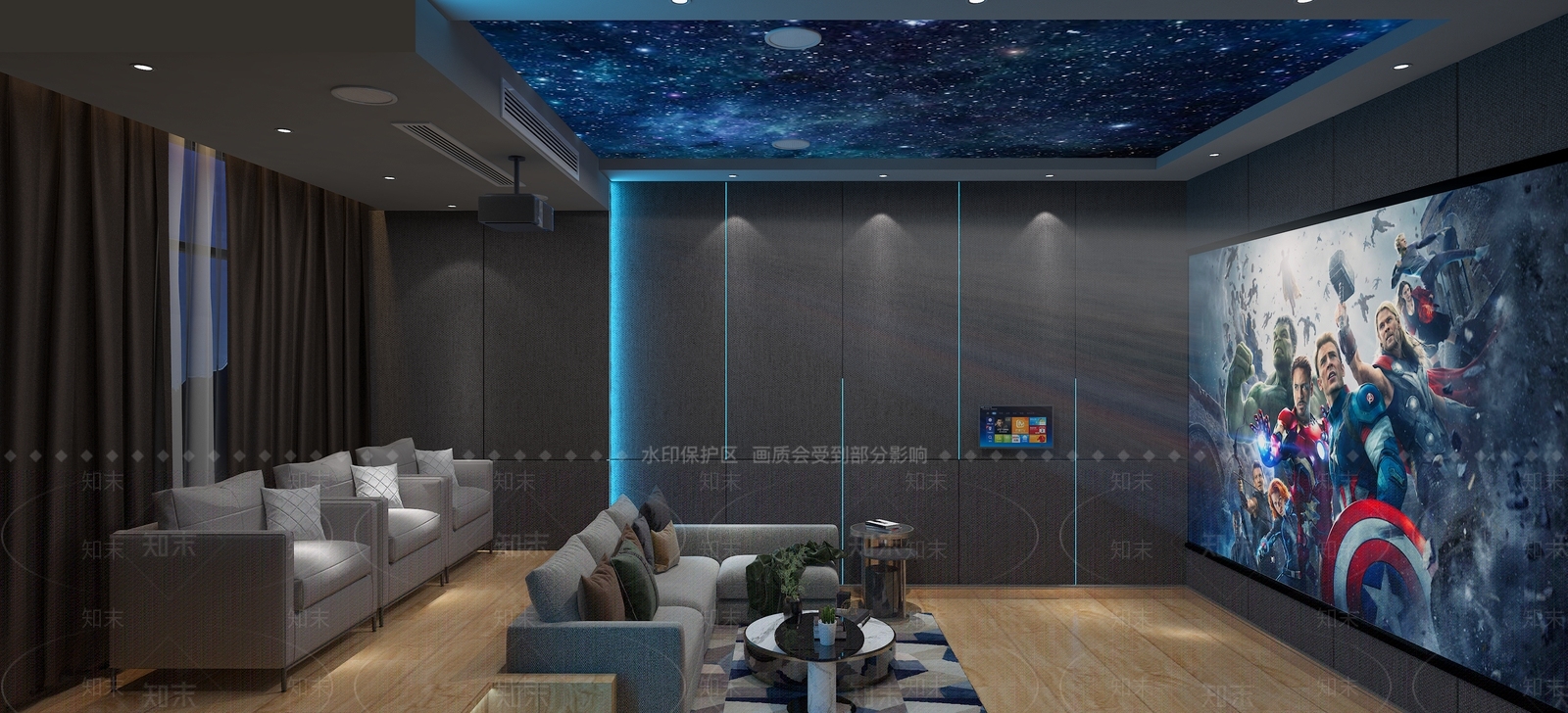 现代家居影音室3D模型下载【ID:1109512392】