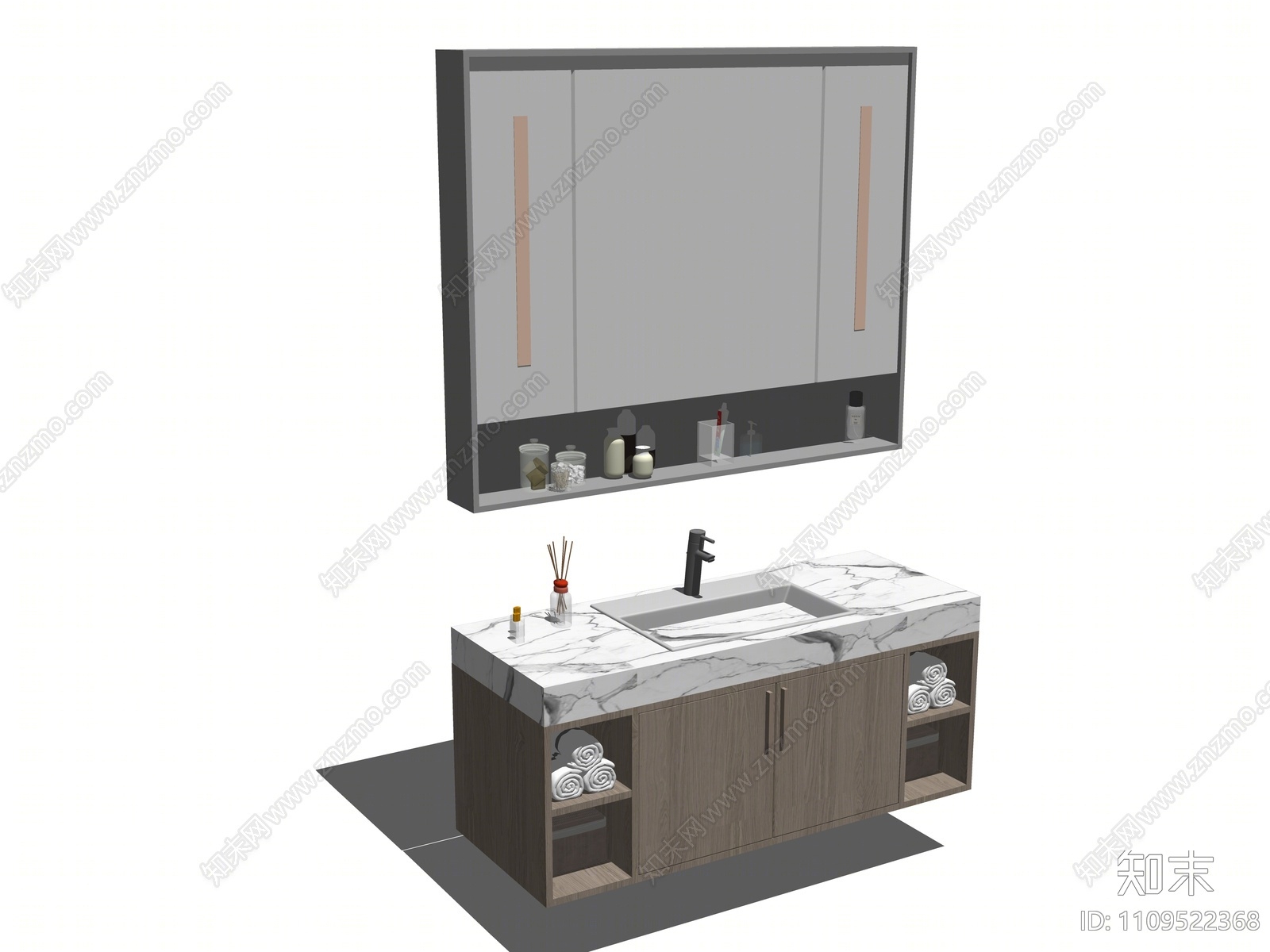 现代浴室柜SU模型下载【ID:1109522368】