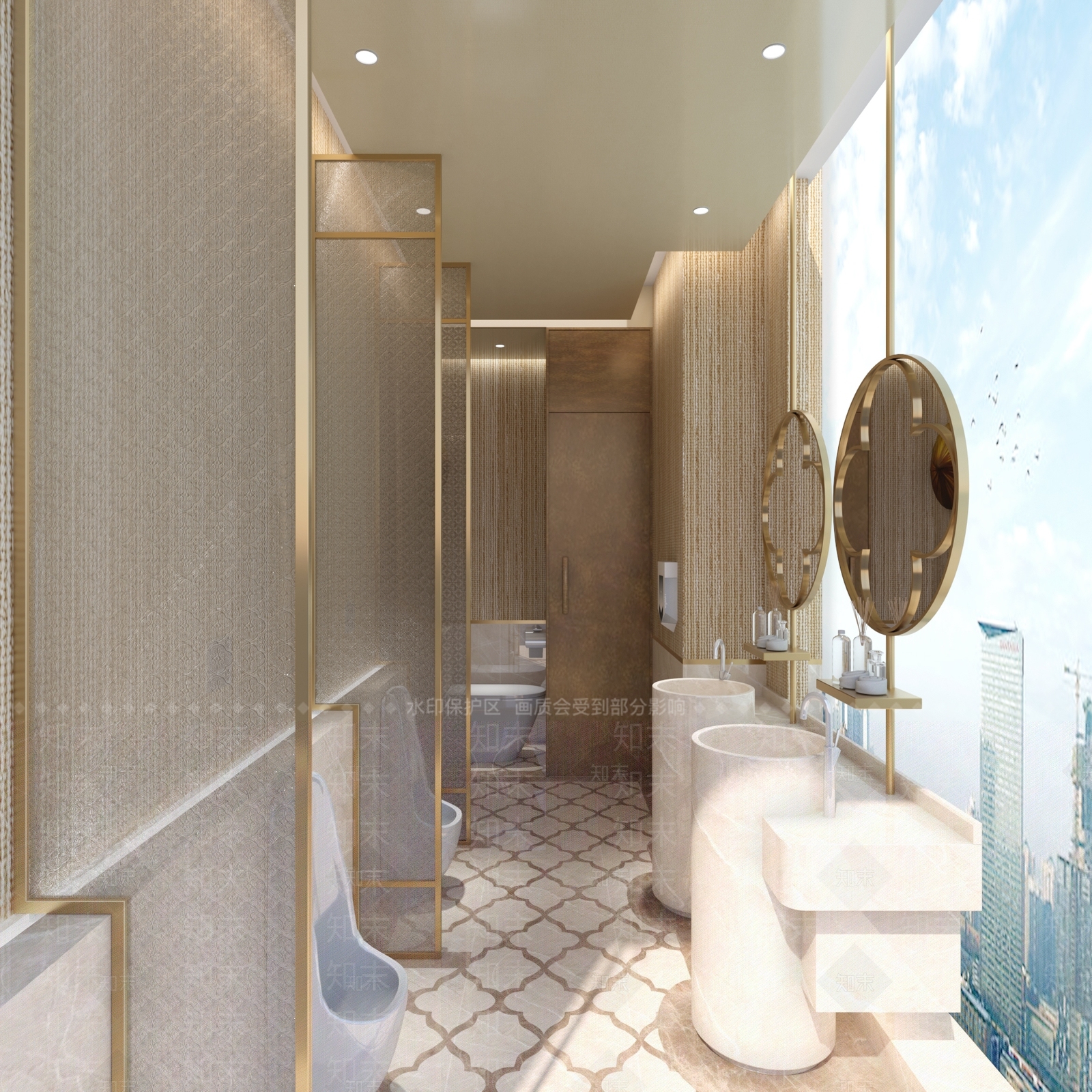 现代公共卫生间3D模型下载【ID:1109517712】