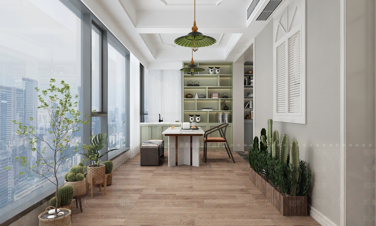 简欧家居阳台3D模型下载【ID:1109520193】