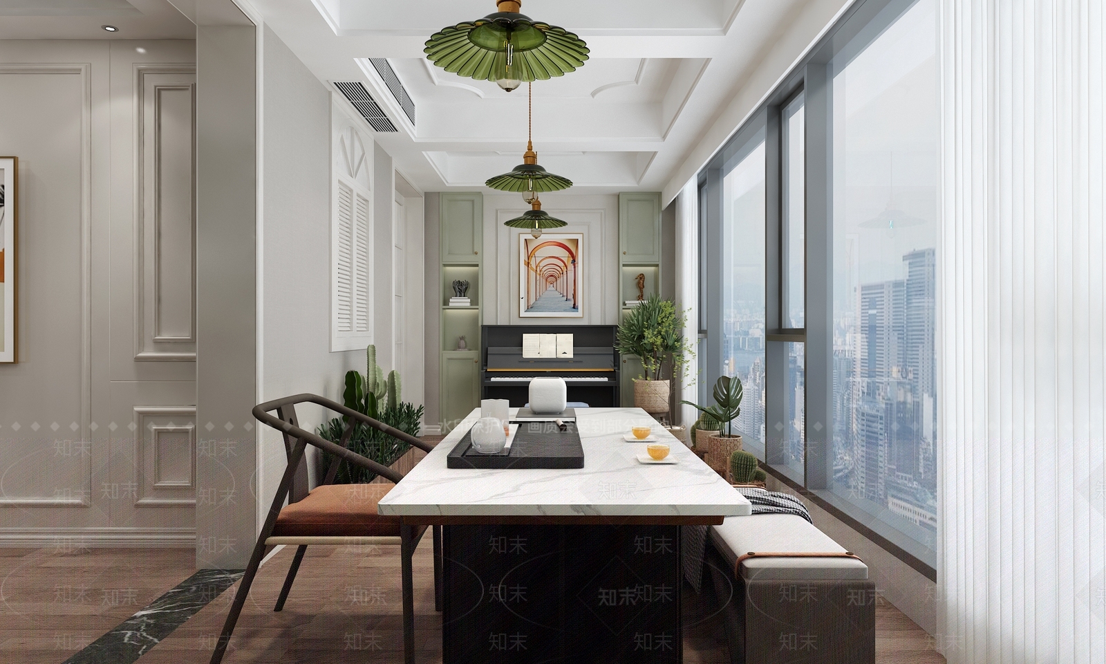 简欧家居阳台3D模型下载【ID:1109520193】