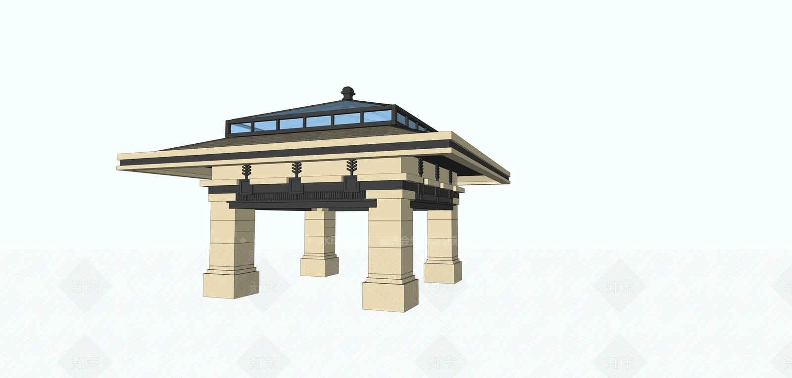 法式亭子SU模型下载【ID:1109523326】