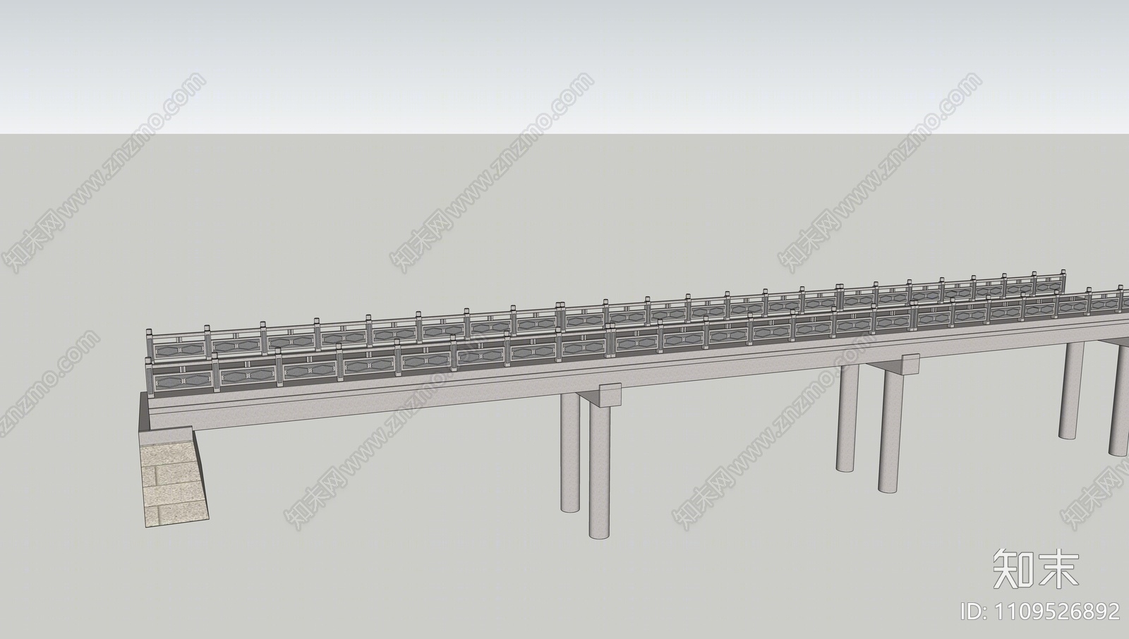 中式景观桥SU模型下载【ID:1109526892】