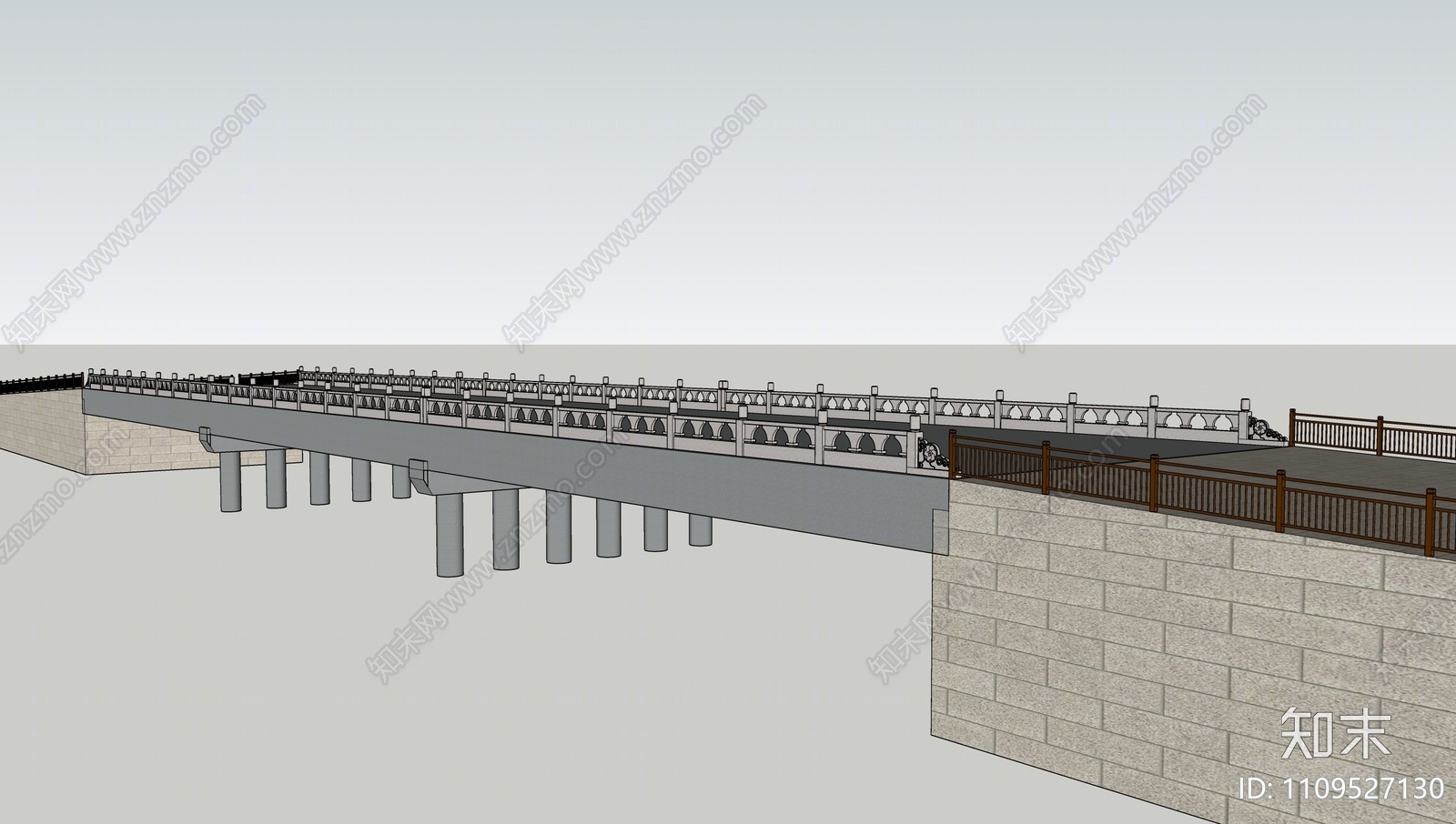 新中式景观桥SU模型下载【ID:1109527130】