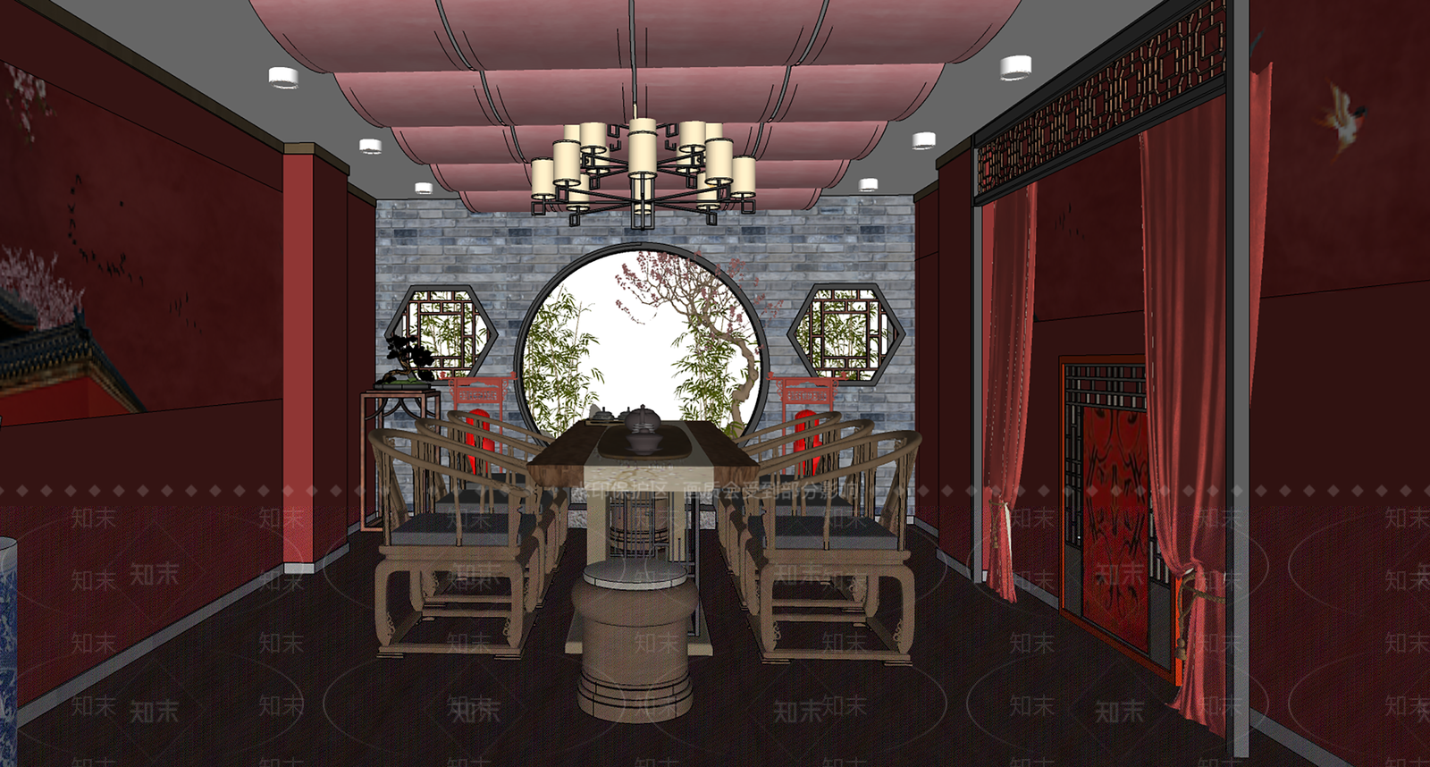 中式茶馆SU模型下载【ID:1109528204】