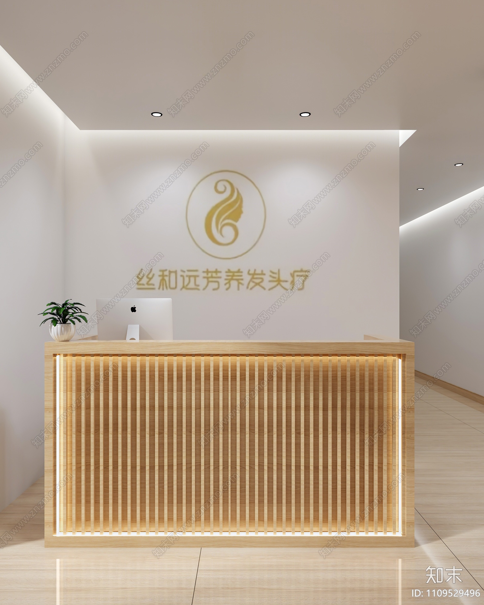 现代美容spa店前台模型