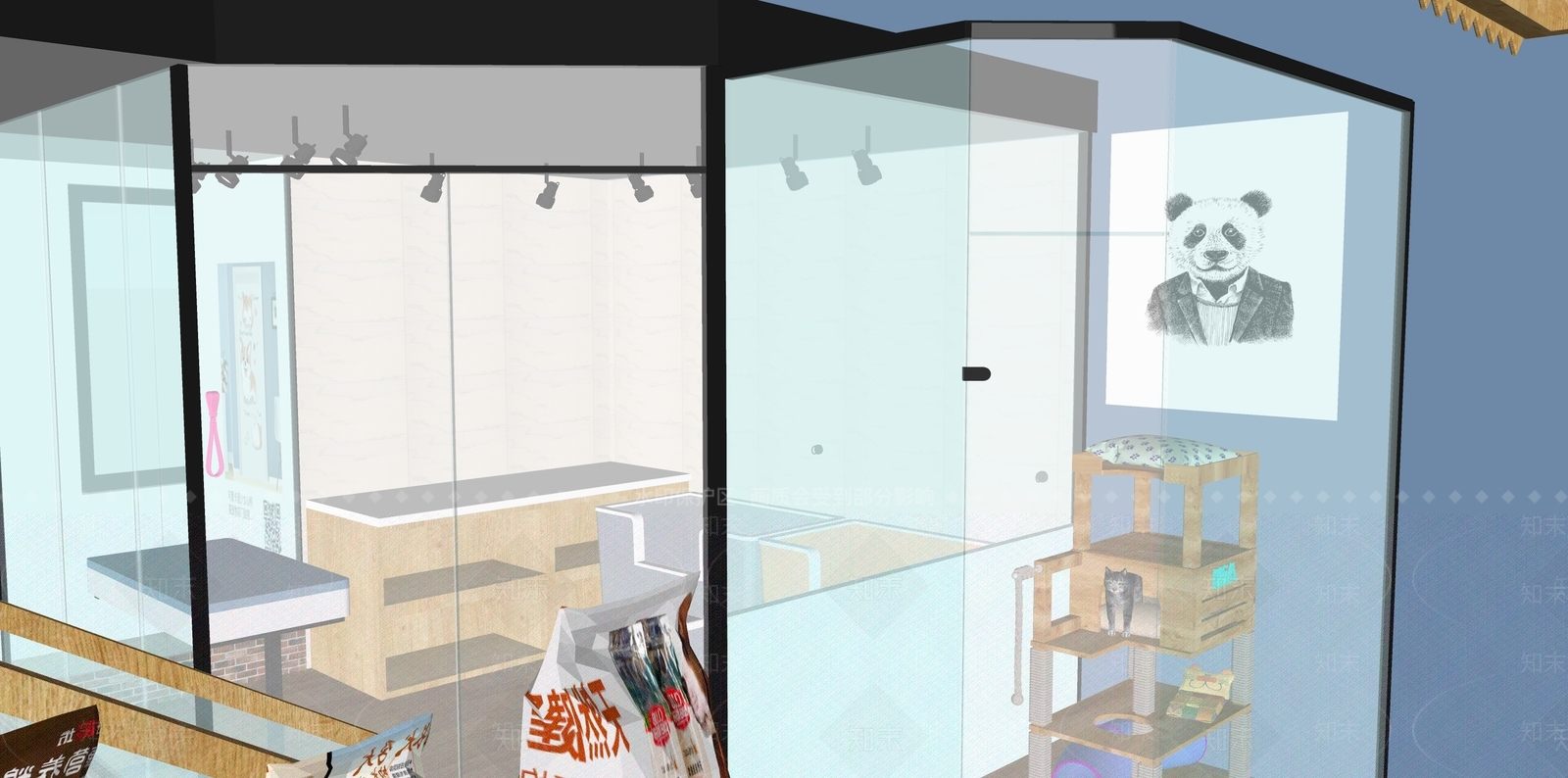 现代宠物店SU模型下载【ID:1109542047】