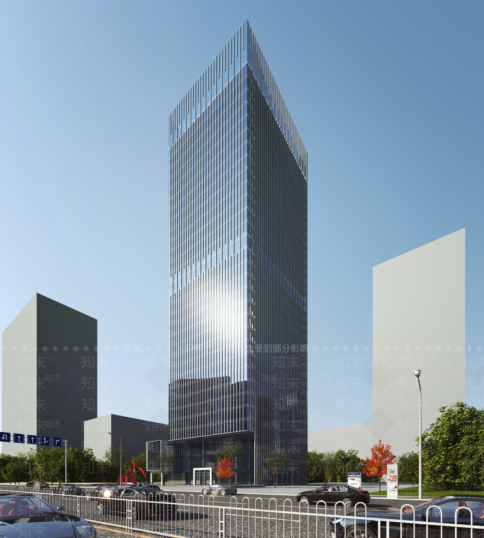 现代高层办公楼3d模型下载