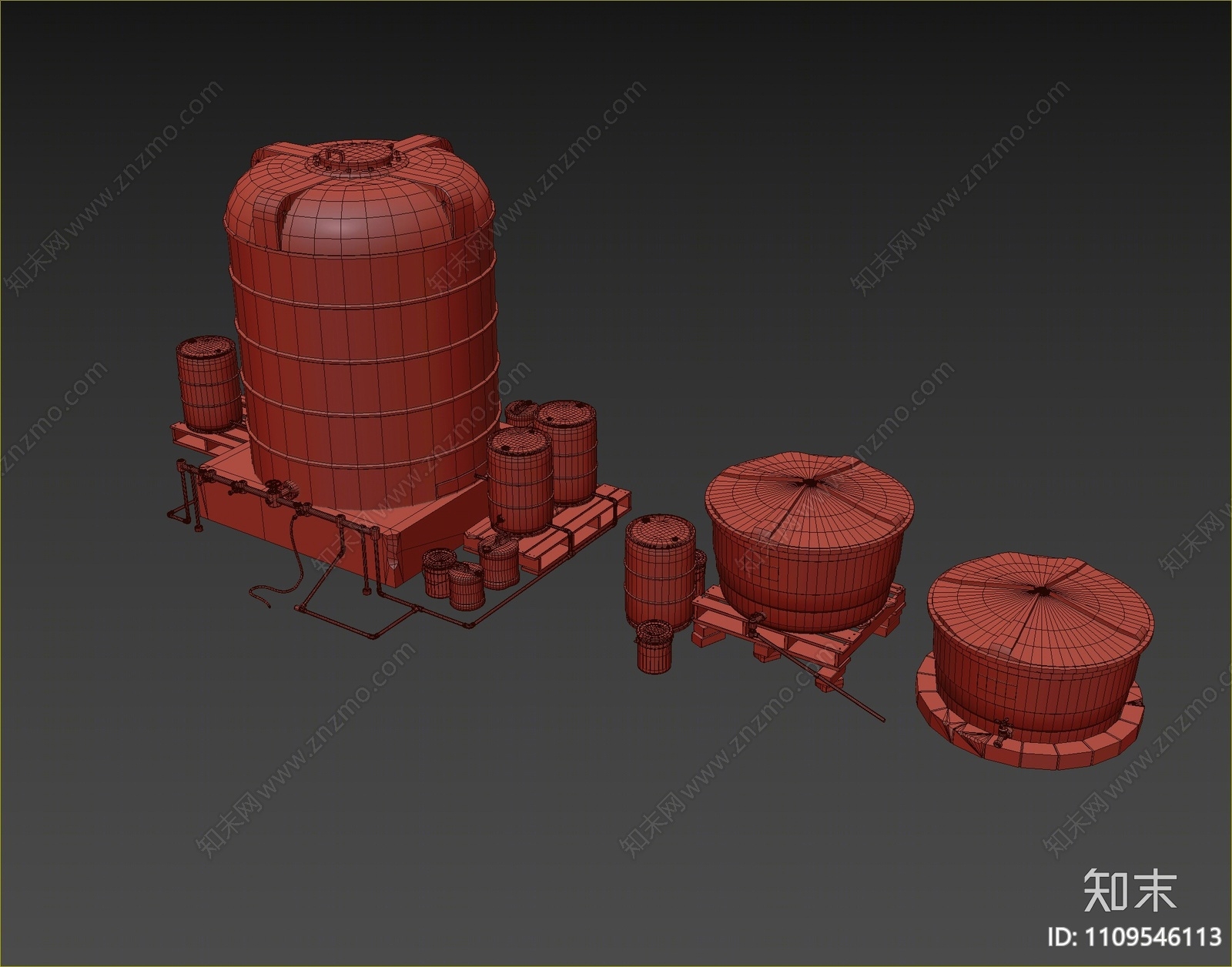 工业风水桶3D模型下载【ID:1109546113】