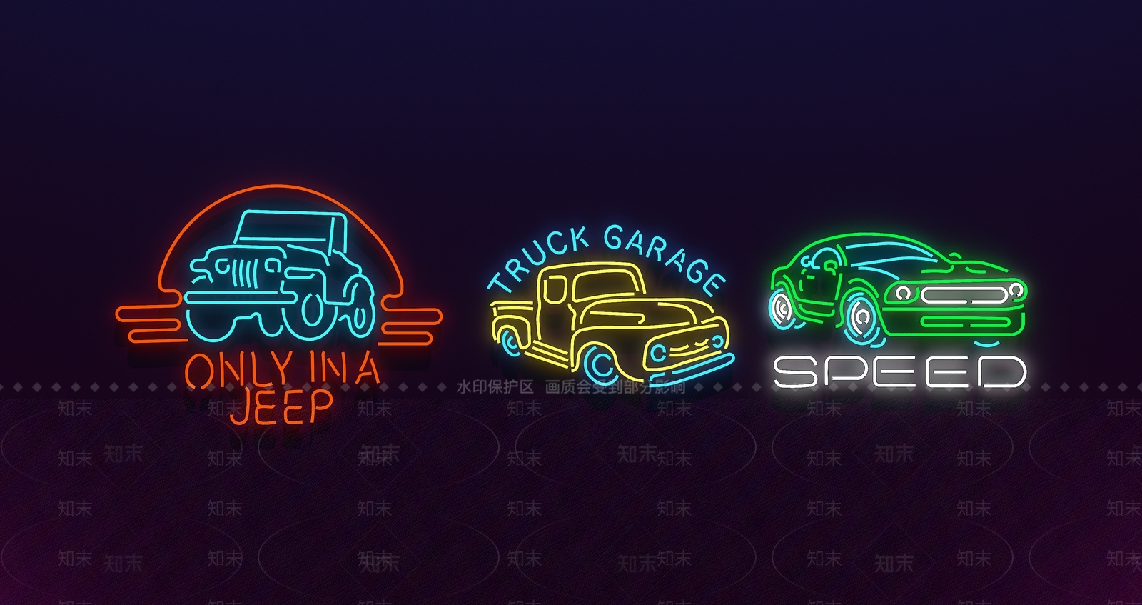 现代汽车霓虹灯3D模型下载【ID:1109552738】