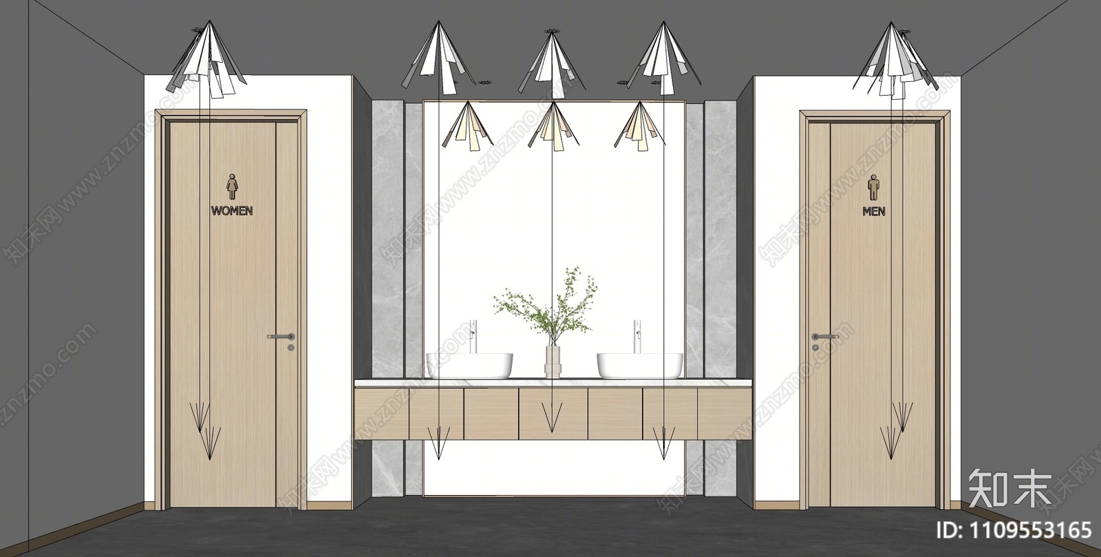 现代公共卫生间SU模型下载【ID:1109553165】