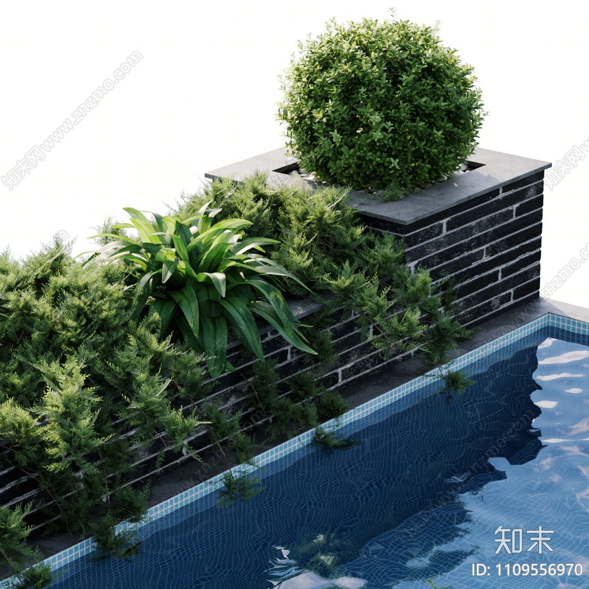 现代露天游泳池3D模型下载【ID:1109556970】