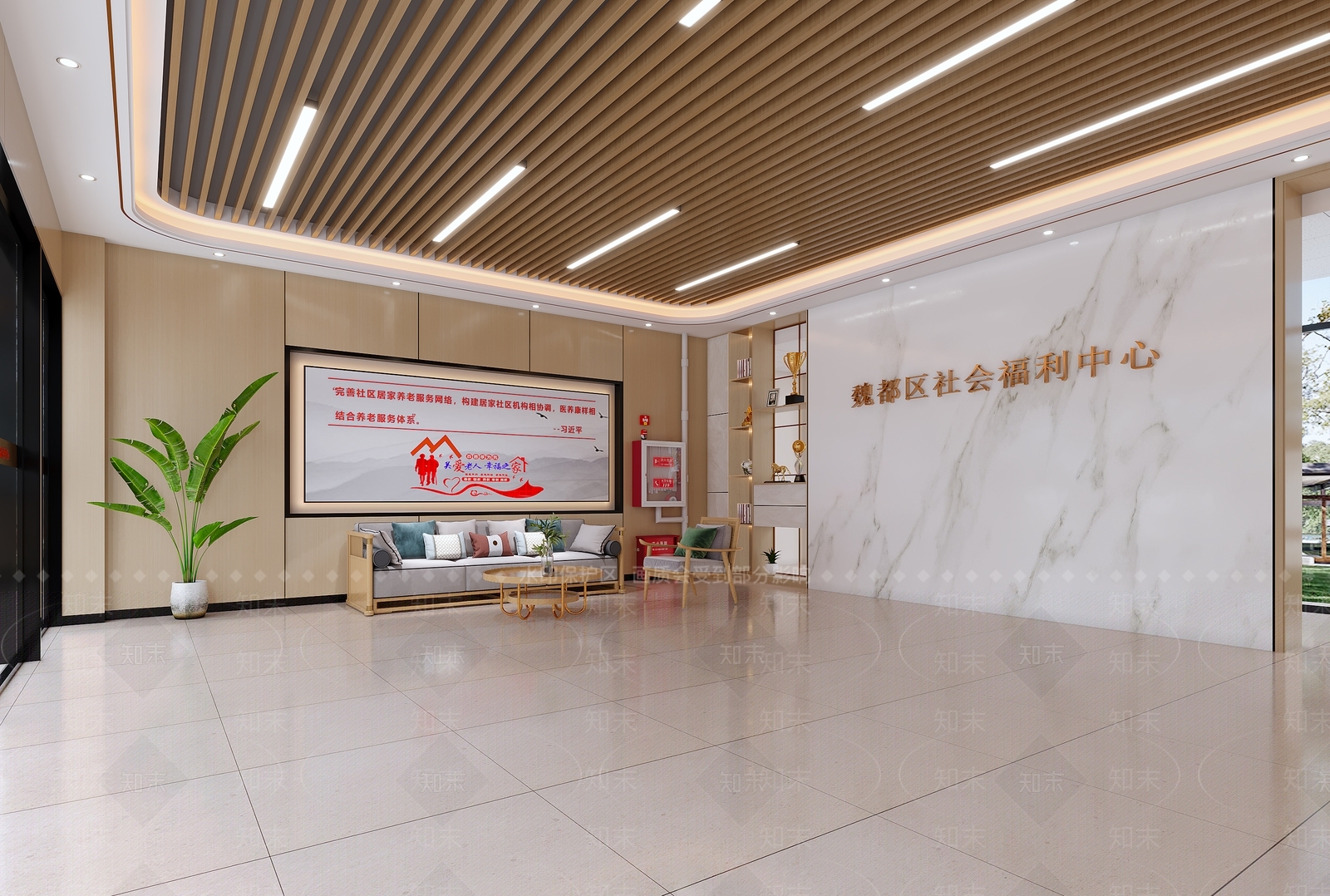 新中式活动中心3D模型下载【ID:1109556969】