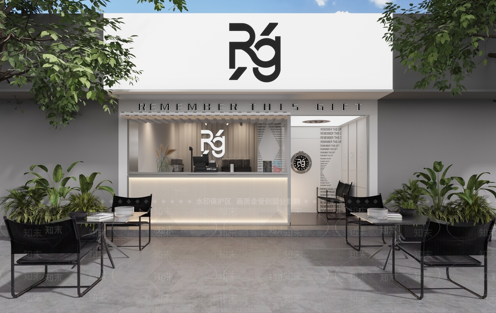 现代奶茶店3D模型下载【ID:1109567567】