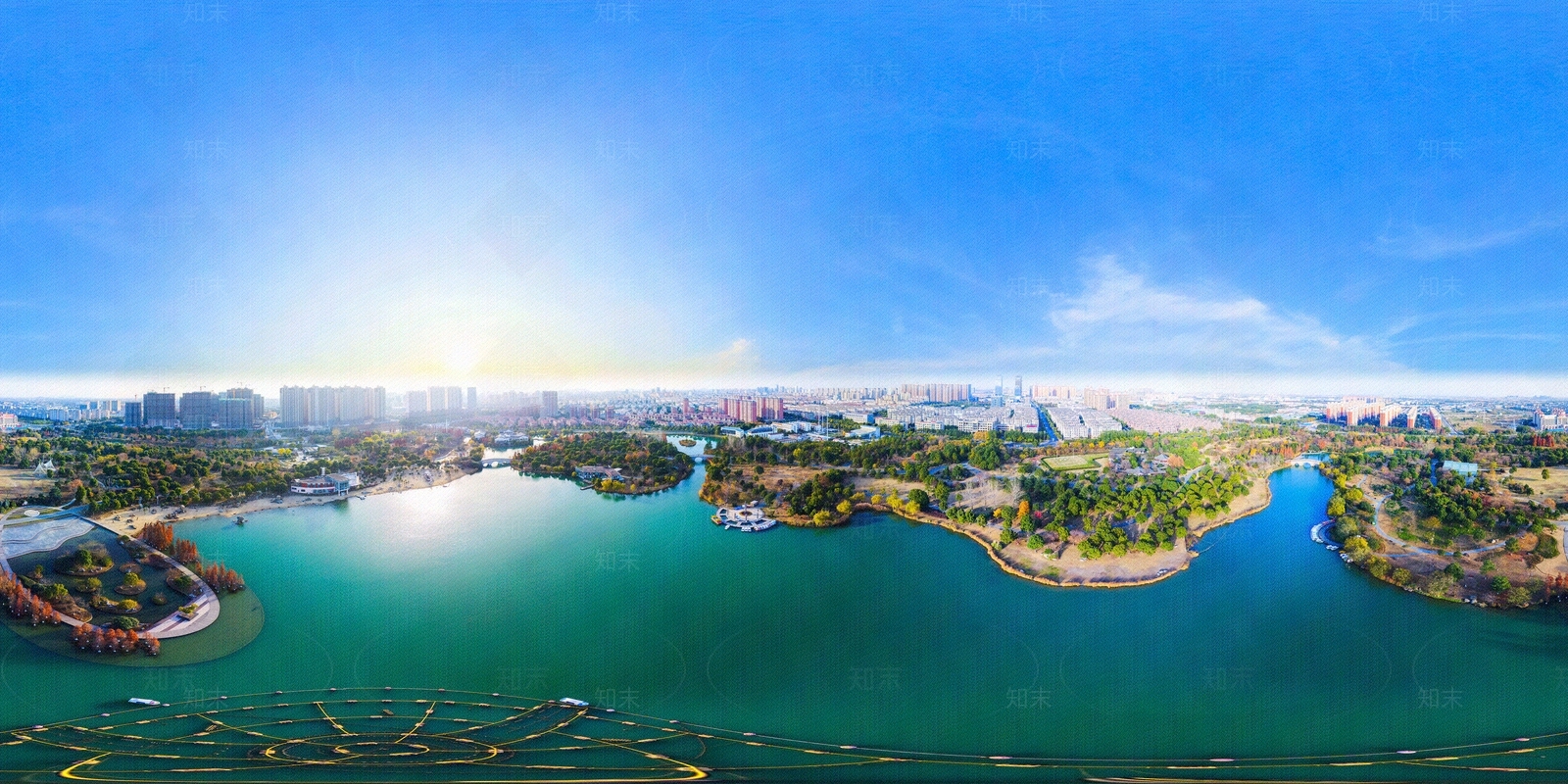 hdr湖岸生态文明城市全景贴图下载