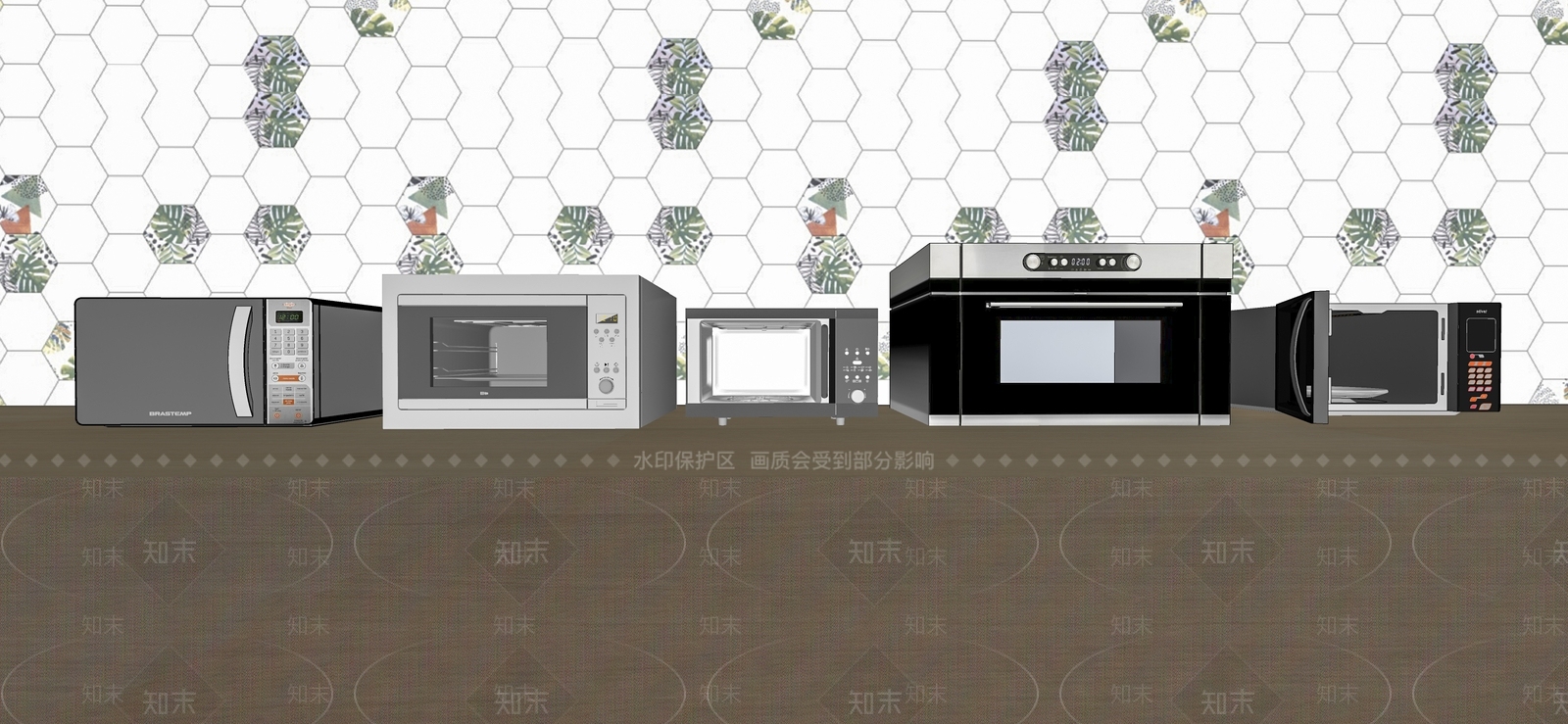 现代家用微波炉SU模型下载【ID:1109979654】