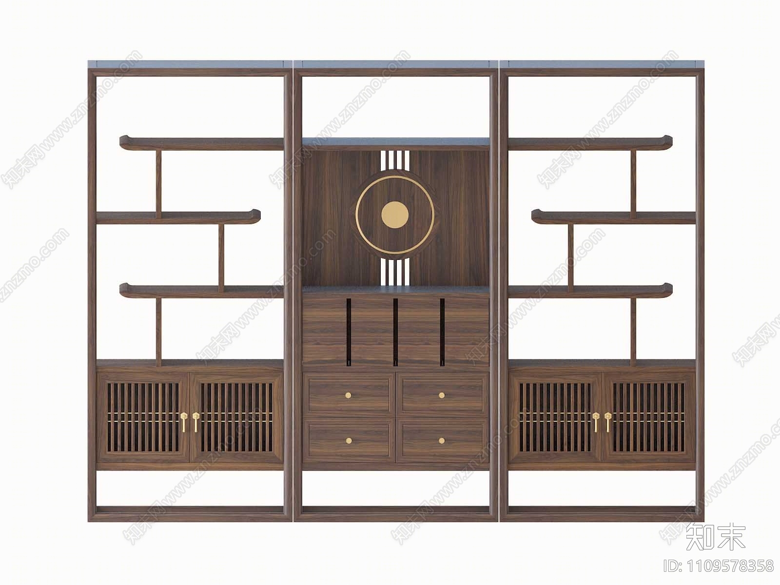 新中式博古架3D模型下载【ID:1109578358】