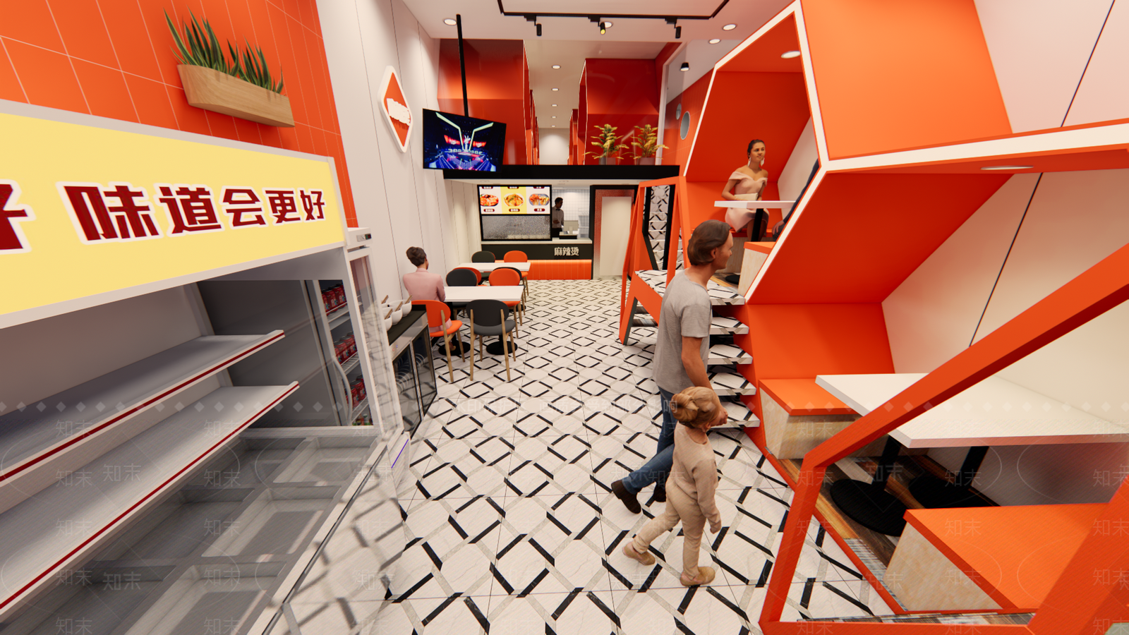 现代快餐店SU模型下载【ID:1109847091】