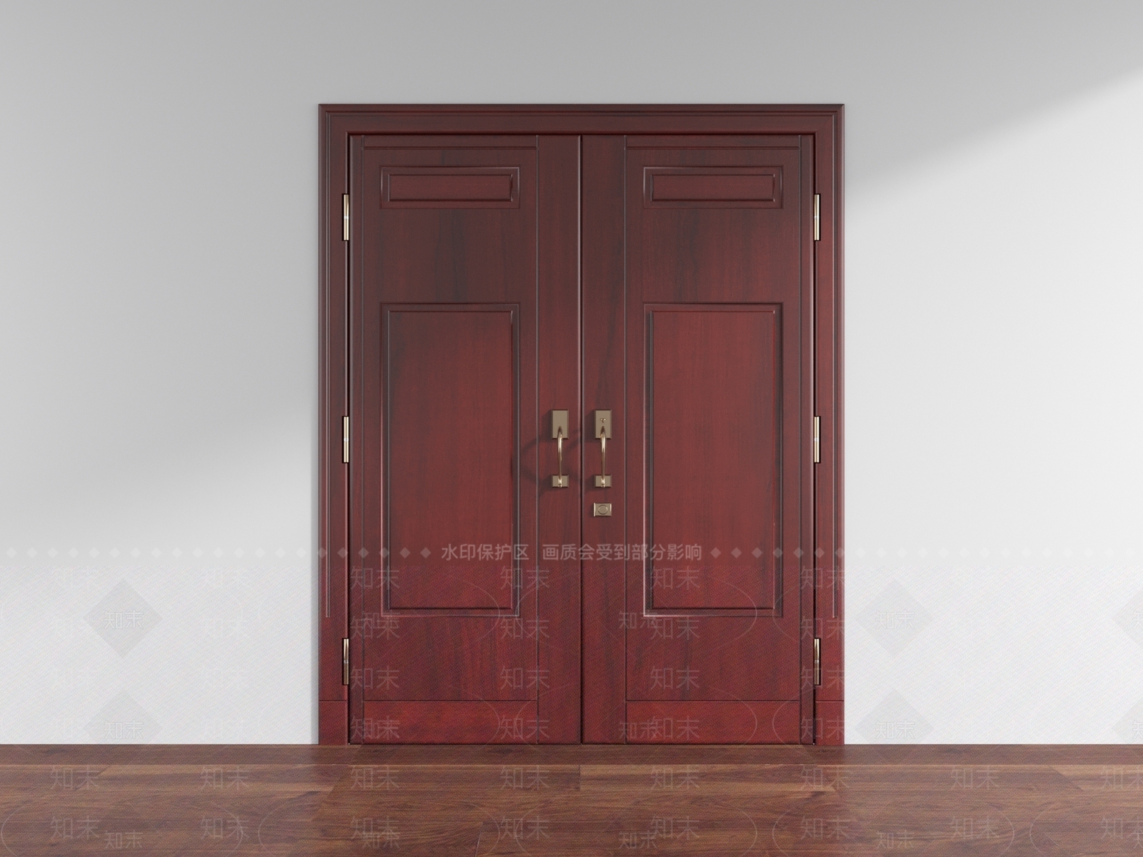 新中式入户双开门3D模型下载【ID:1109584439】