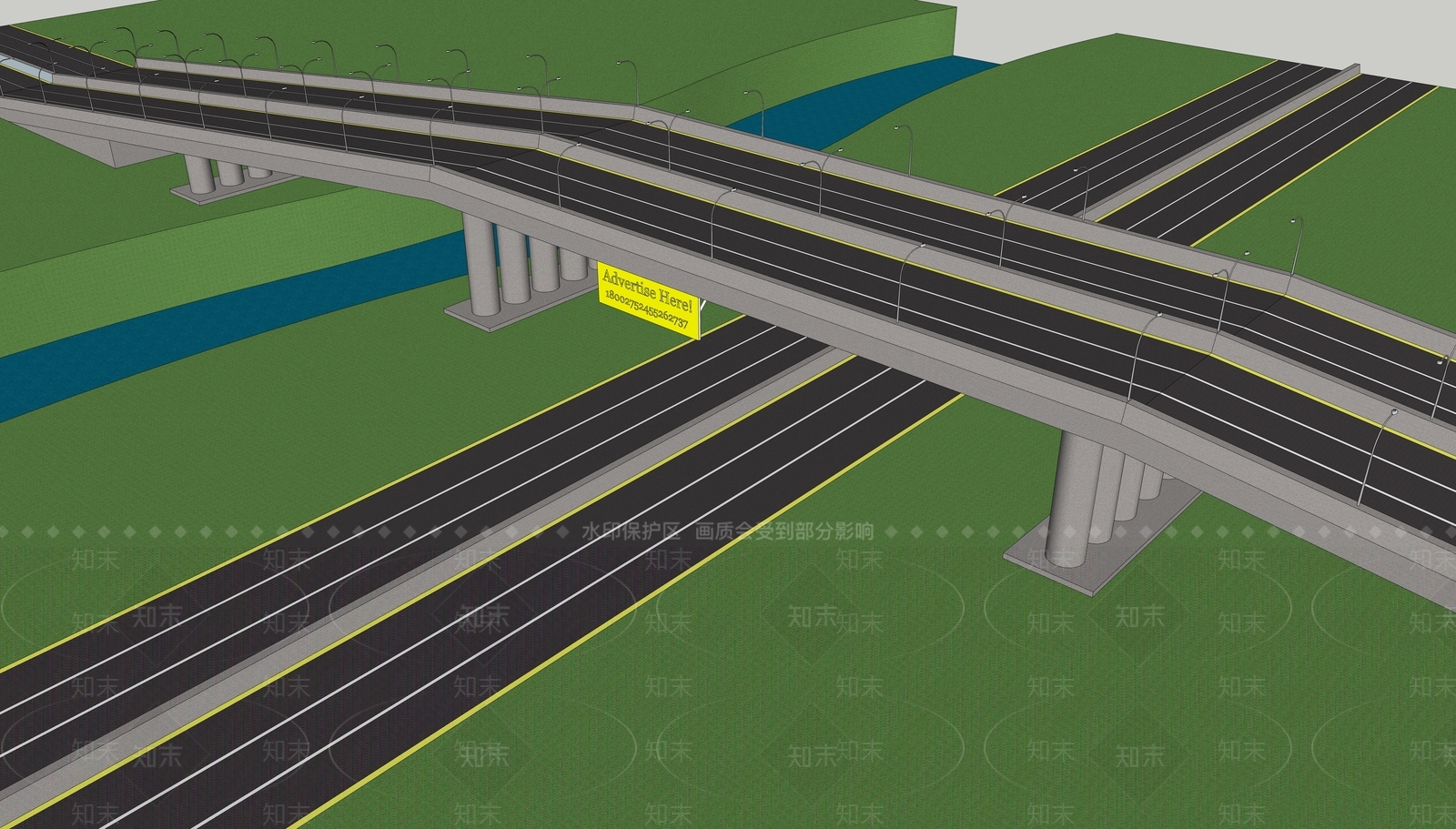 现代道路SU模型下载【ID:1109585374】