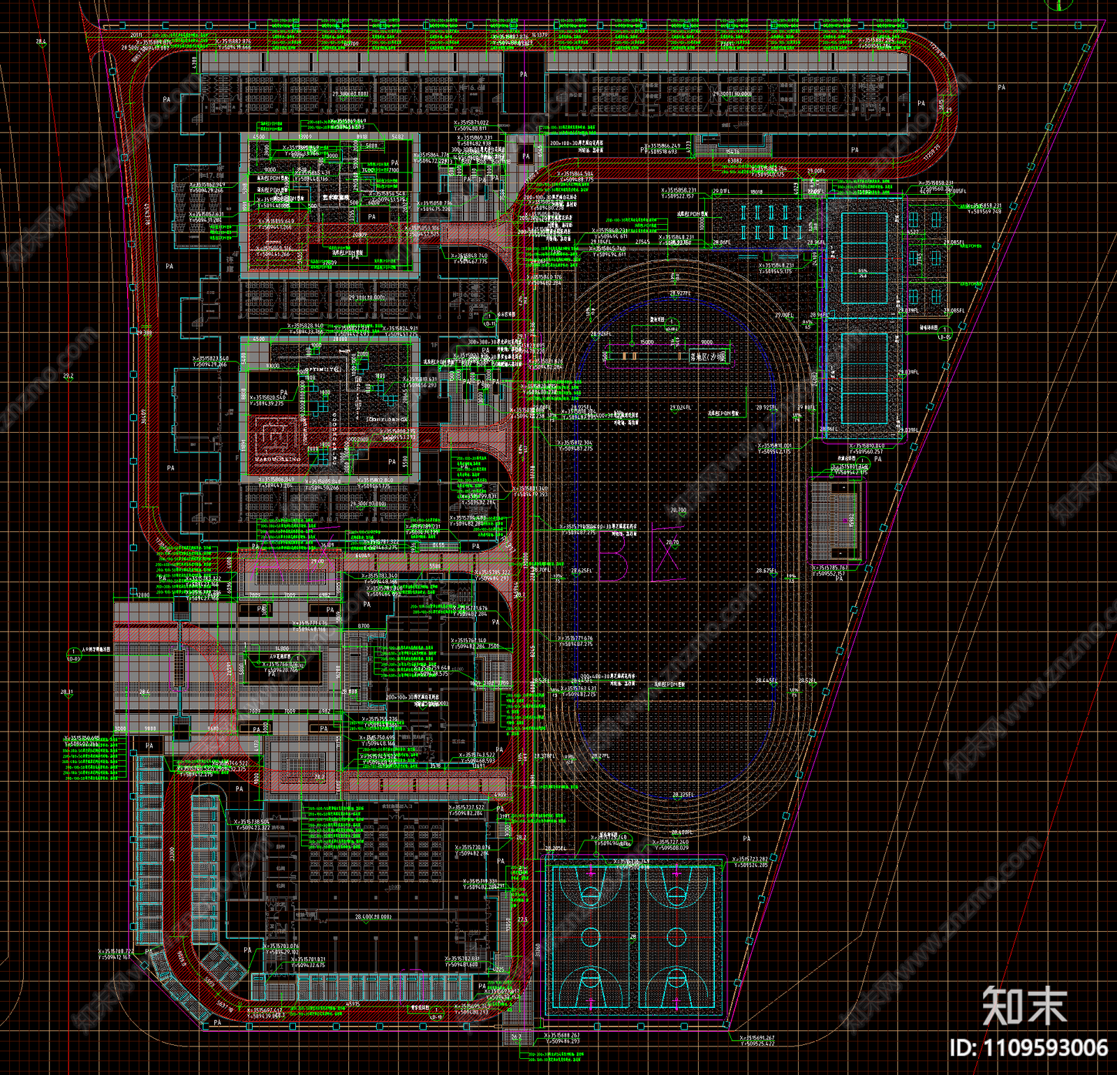 小学景观施工图cad施工图下载【ID:1109593006】