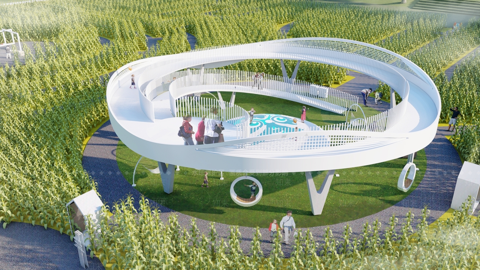 现代公园景观台SU模型下载【ID:1109594903】