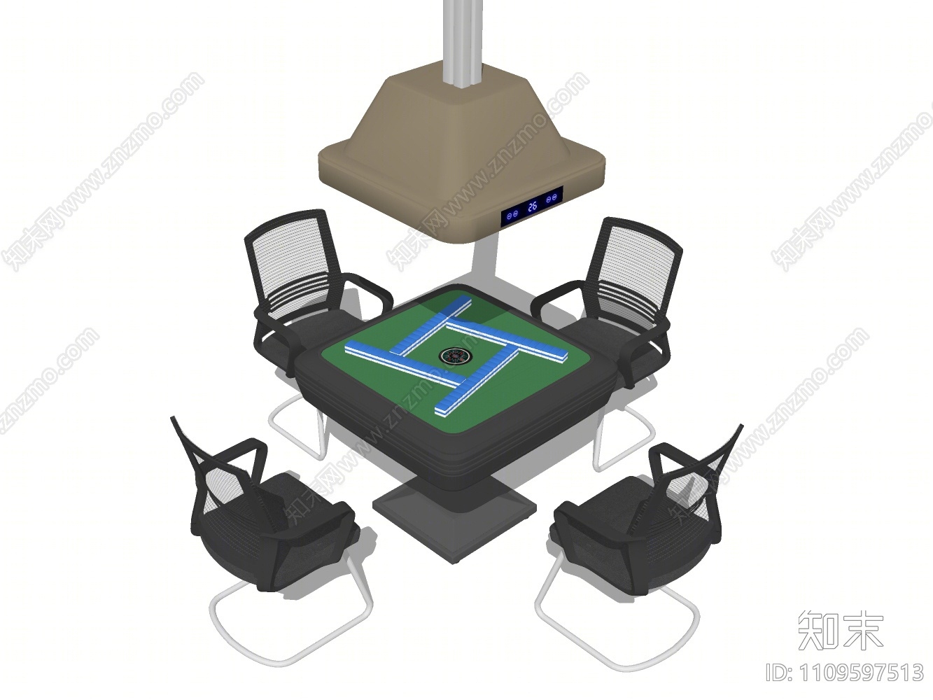 现代棋牌桌SU模型下载【ID:1109597513】