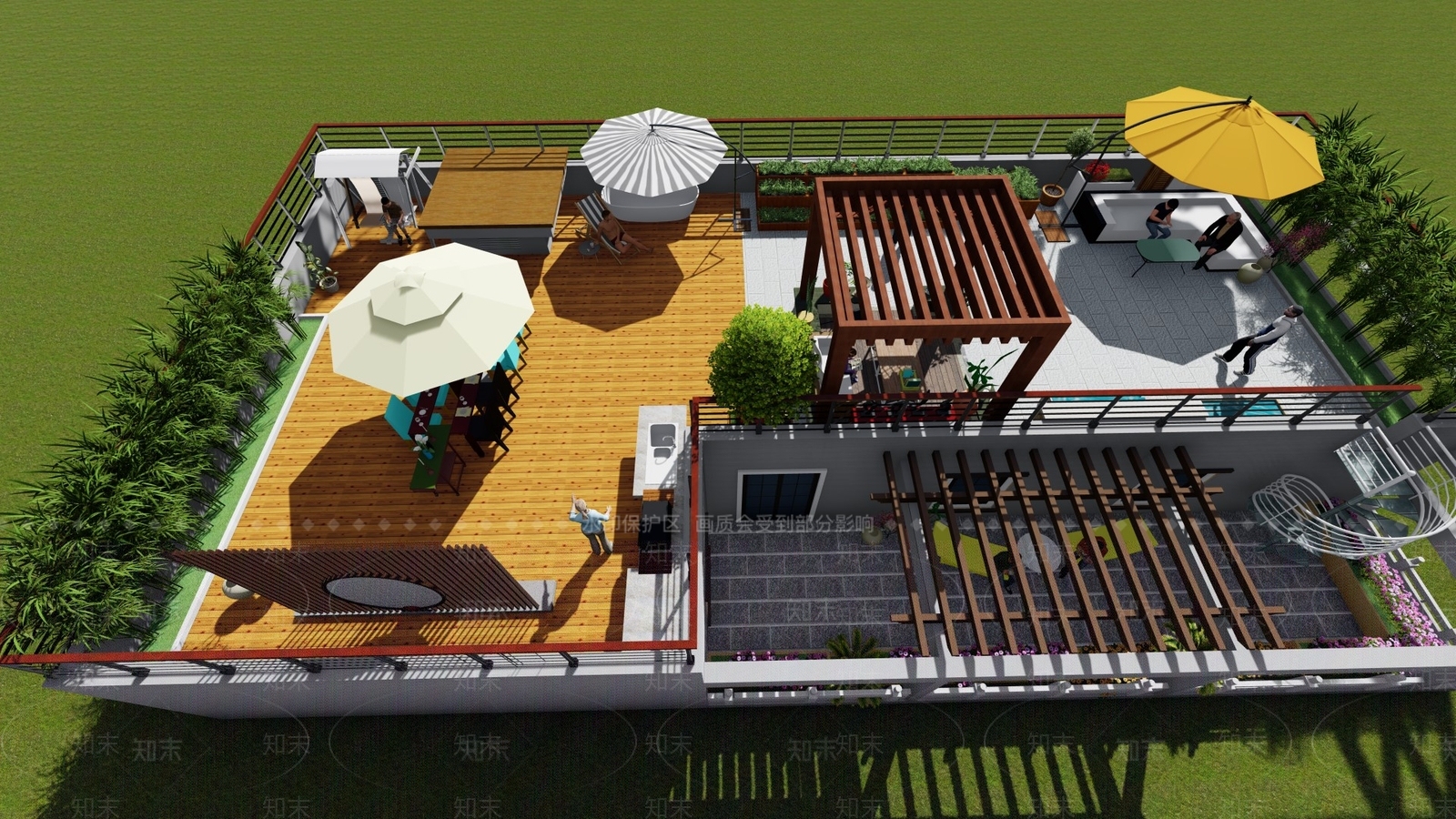 现代屋顶花园SU模型下载【ID:1109839726】