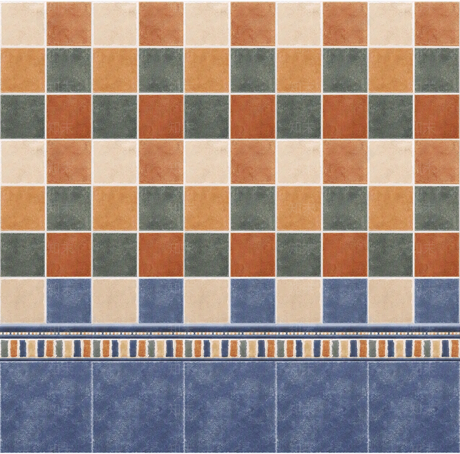 美式地中海田园花砖贴图下载【ID:1109603890】