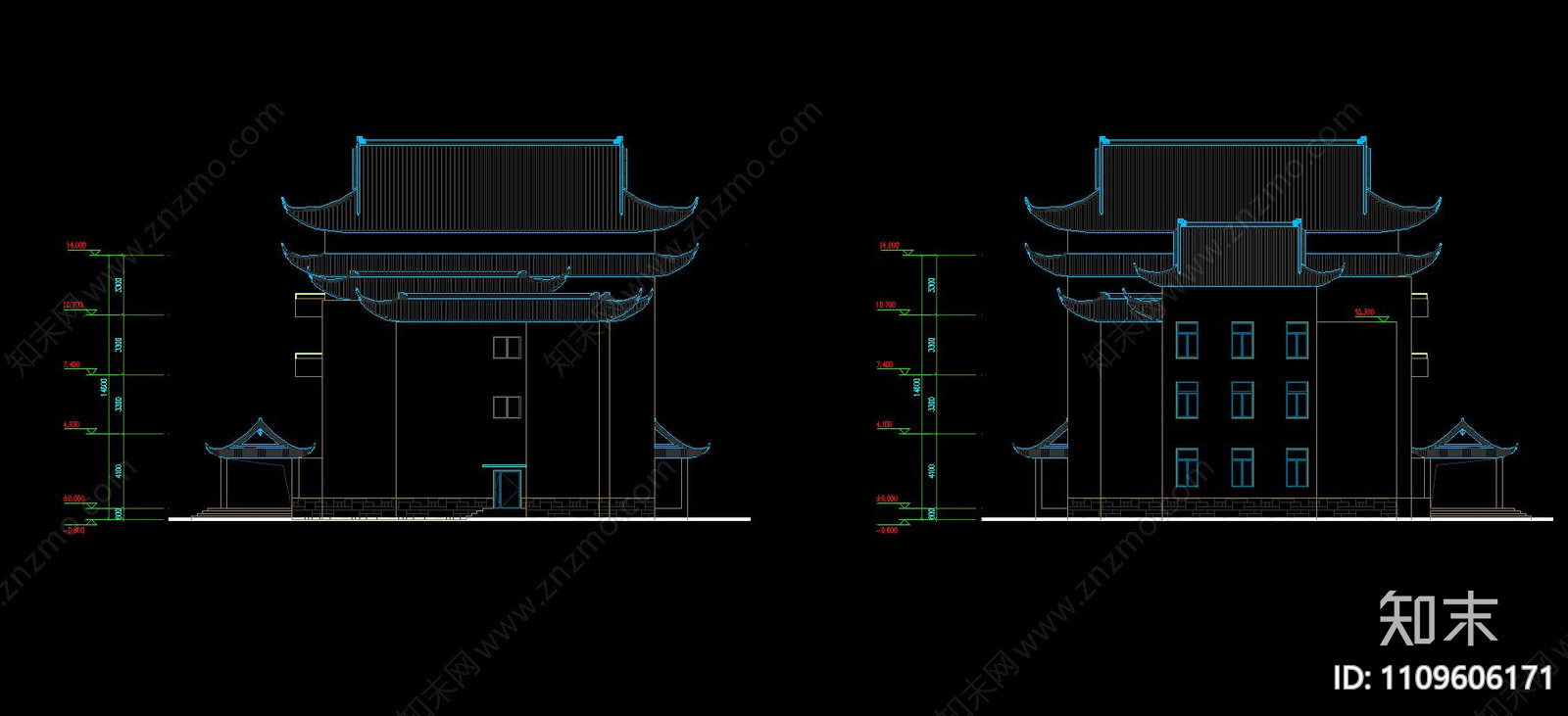 疗养院古建筑图cad施工图下载【ID:1109606171】