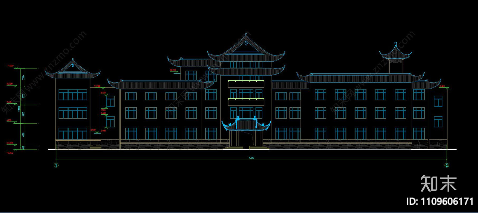 疗养院古建筑图cad施工图下载【ID:1109606171】