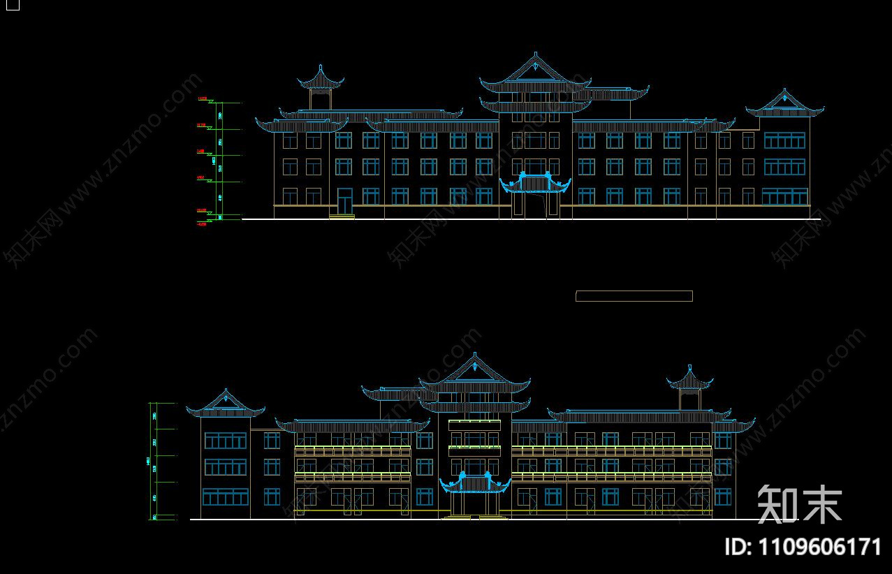 疗养院古建筑图cad施工图下载【ID:1109606171】