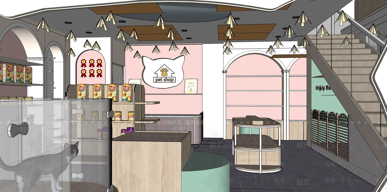 现代宠物店铺SU模型下载【ID:1109622269】
