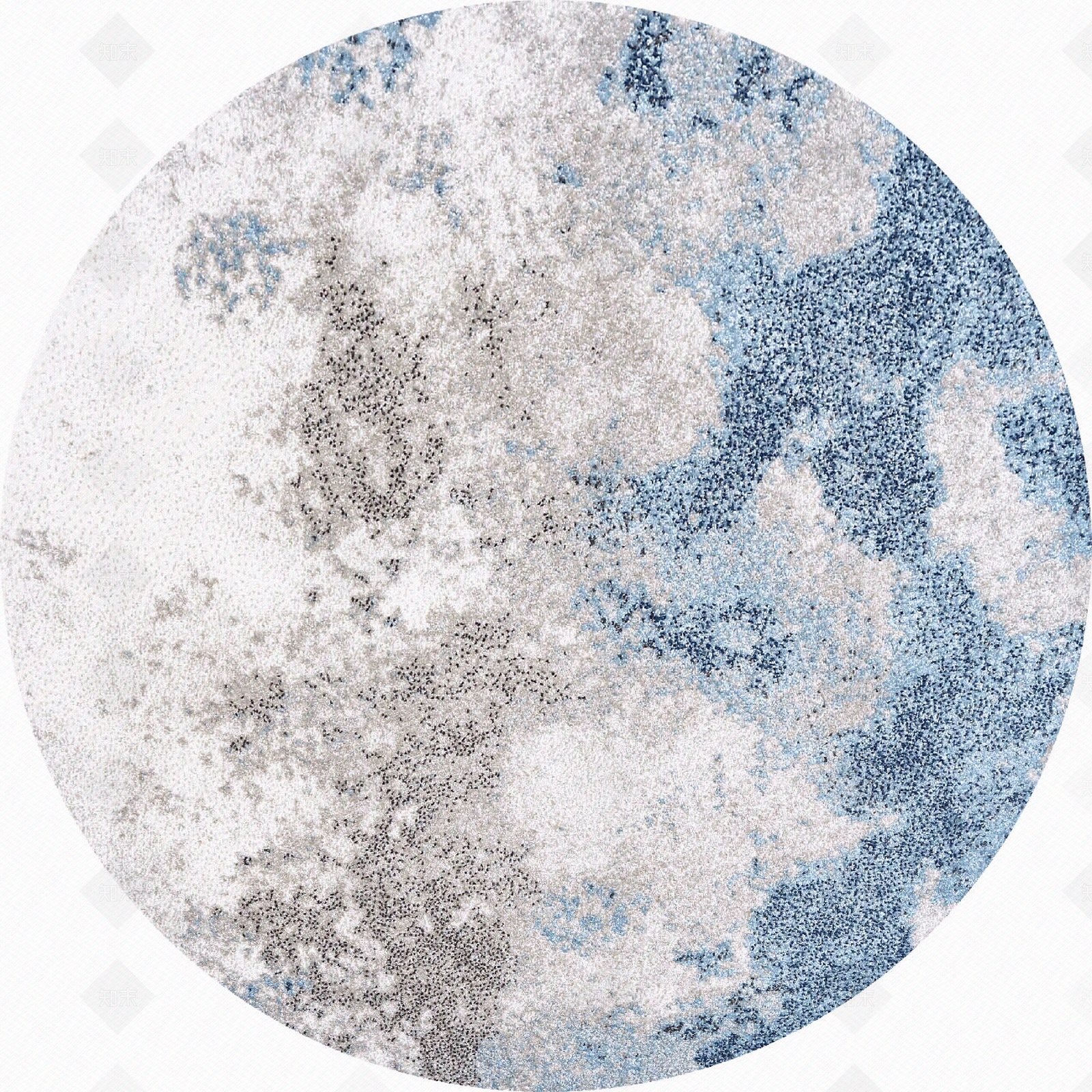 新中式蓝灰色圆形地毯贴图下载【ID:1109625259】