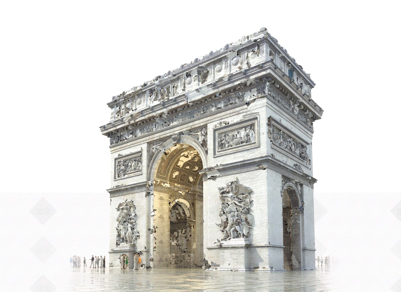 欧式古典雄狮凯旋门3D模型下载【ID:1109627679】