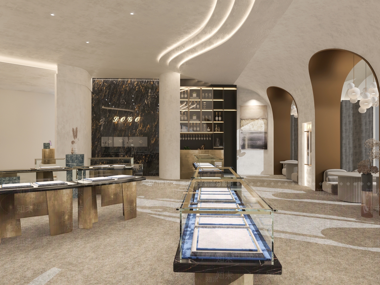 侘寂珠宝店3D模型下载【ID:1109630436】