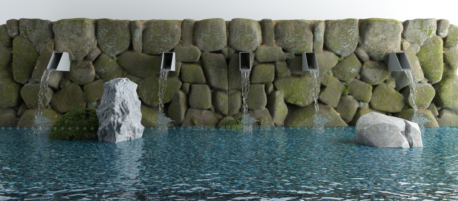 新中式水景3D模型下载【ID:1109632518】