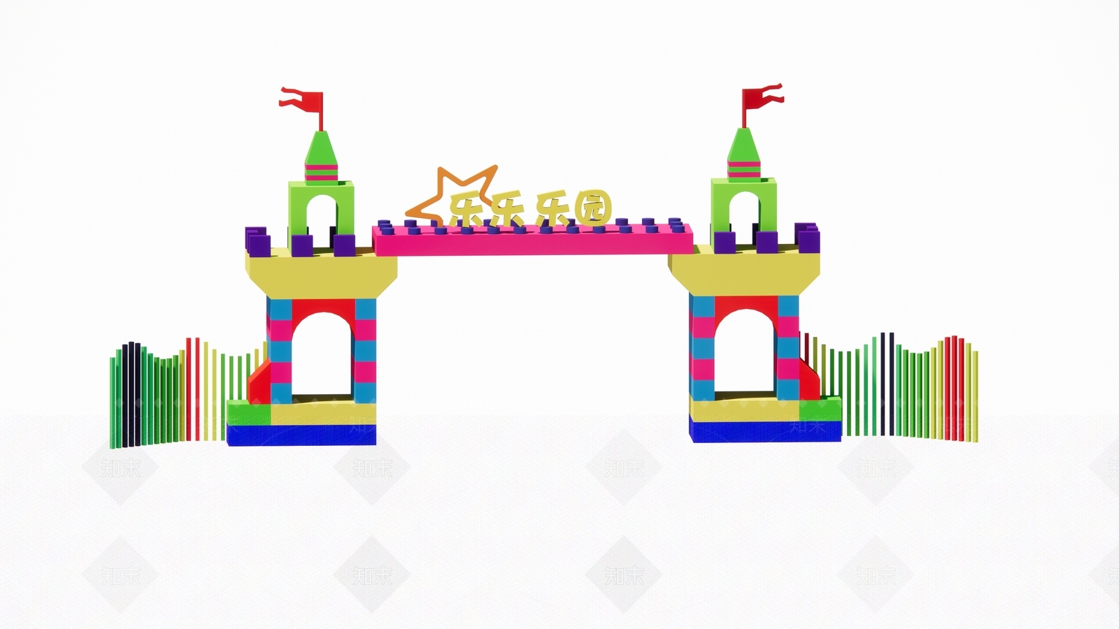 现代儿童乐园大门SU模型下载【ID:1109633215】