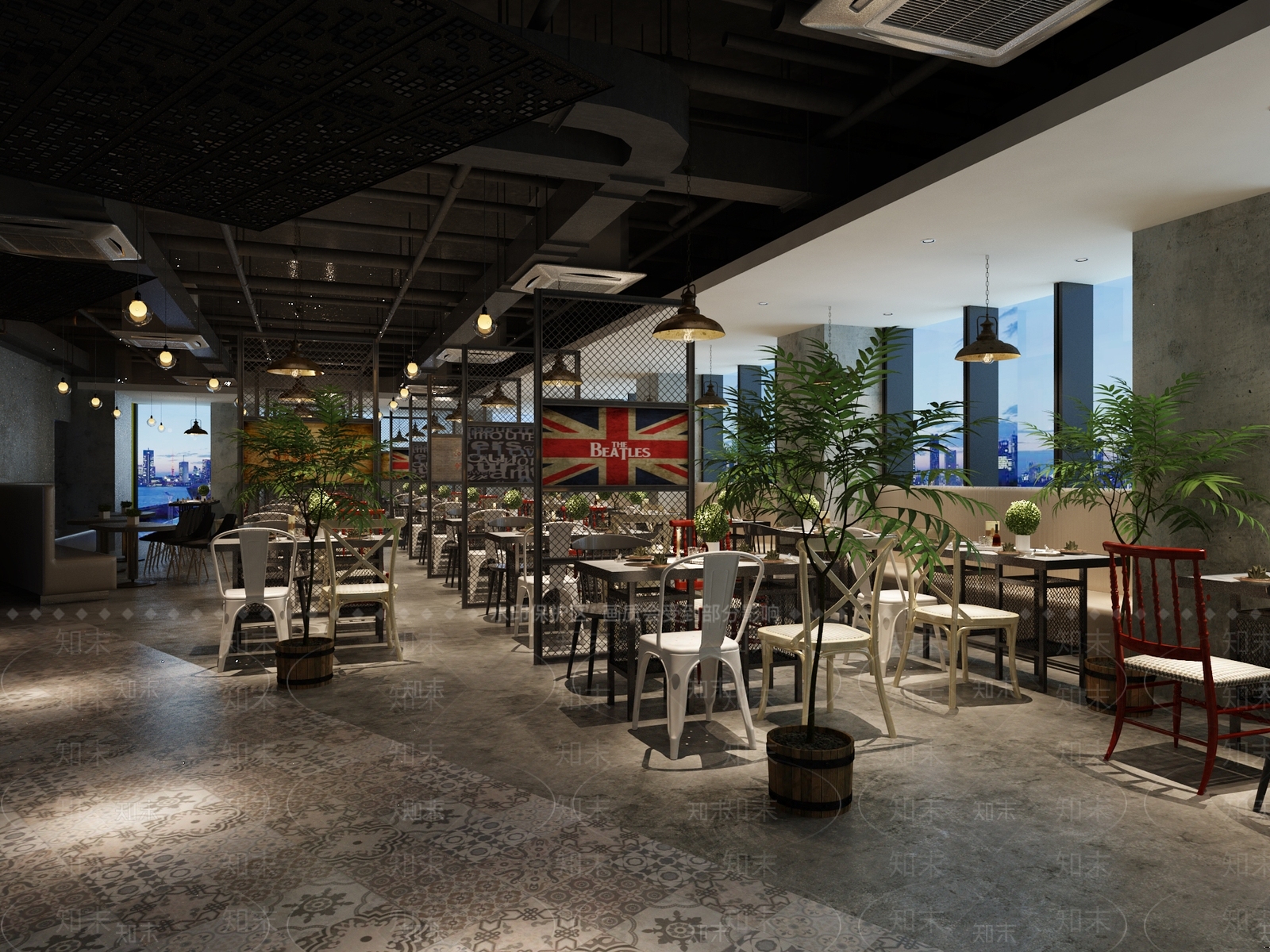 工业风火锅店3D模型下载【ID:1109640107】